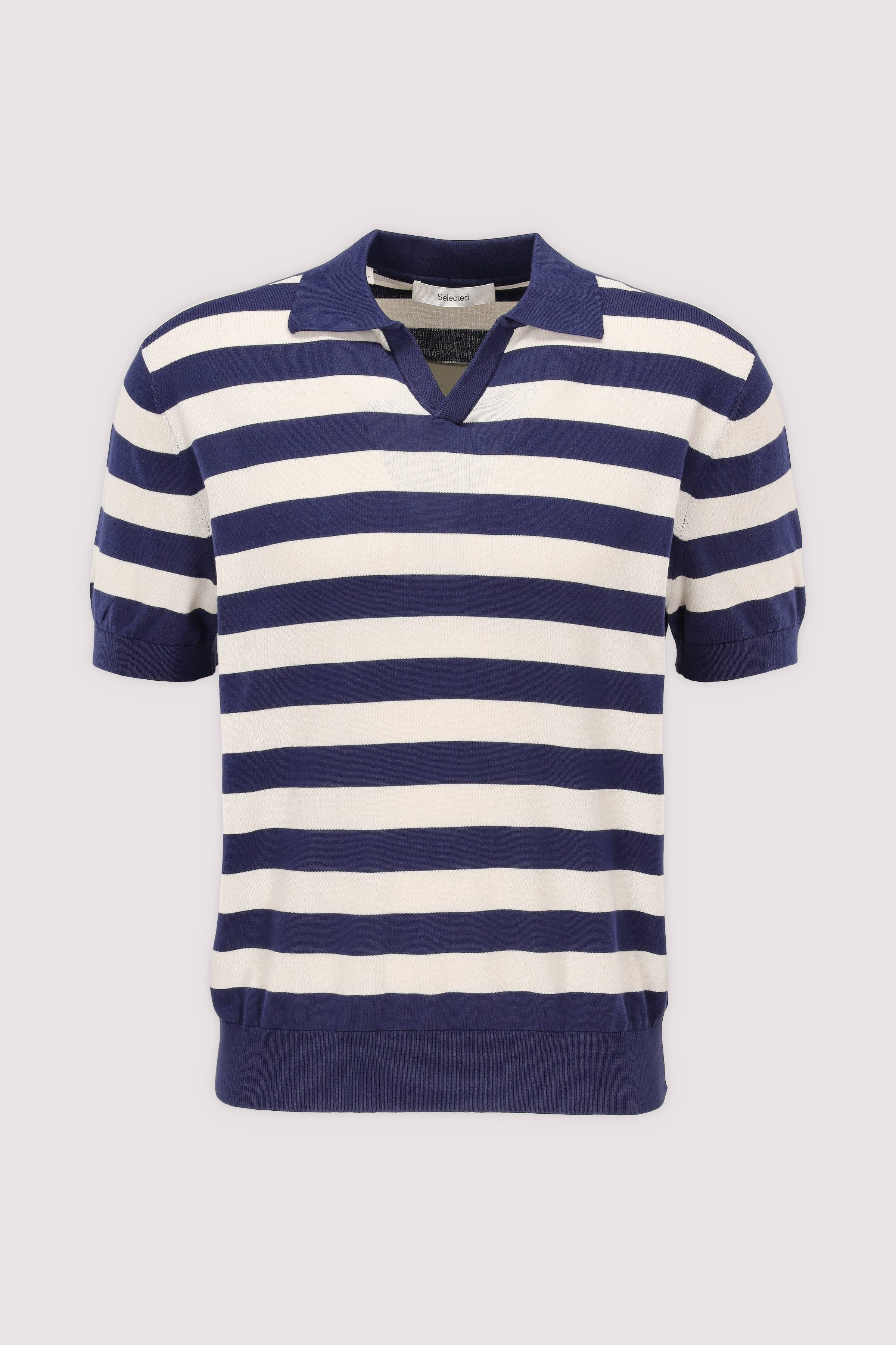 Selected - Selected Kurzarm-Poloshirt Ocean Cavern