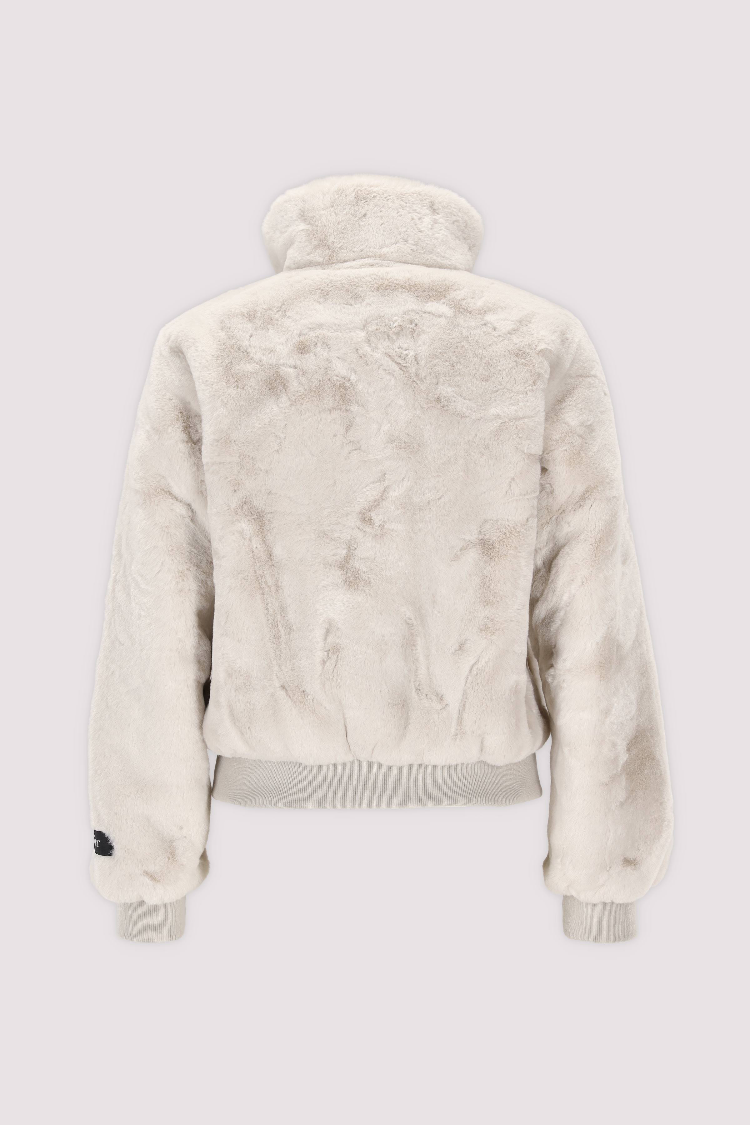 Weiche Kunstfelljacke in Beige
