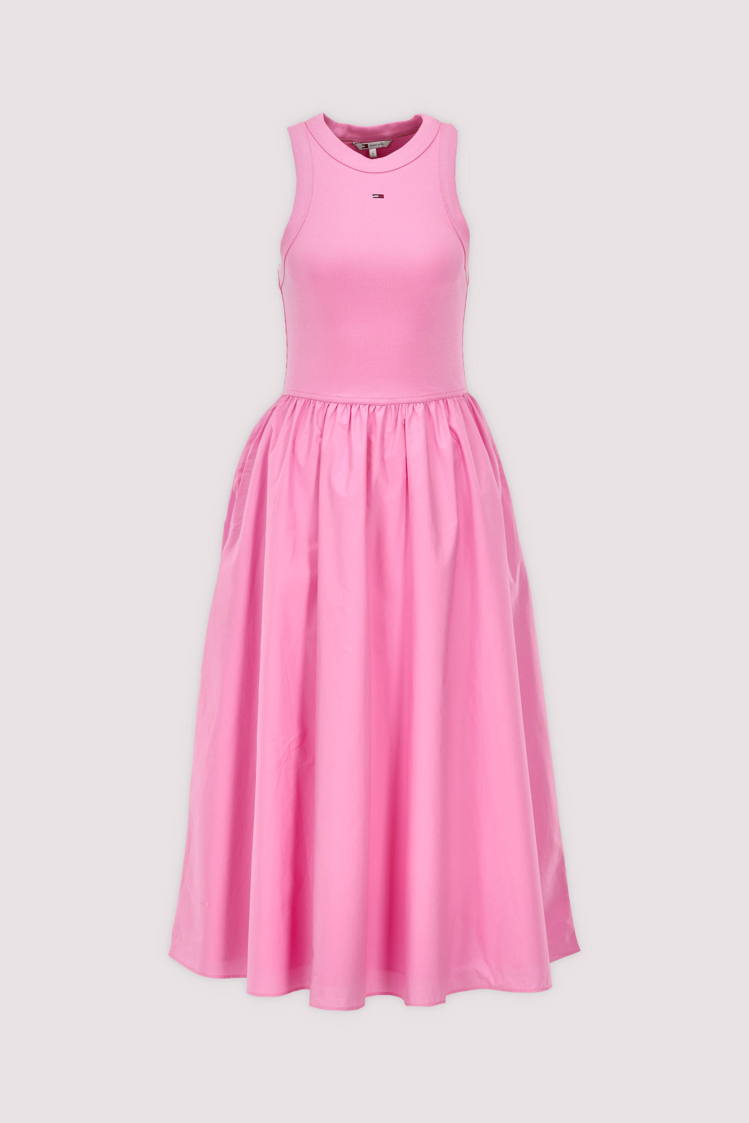Tommy Hilfiger Midikleid Pink Baumwolle