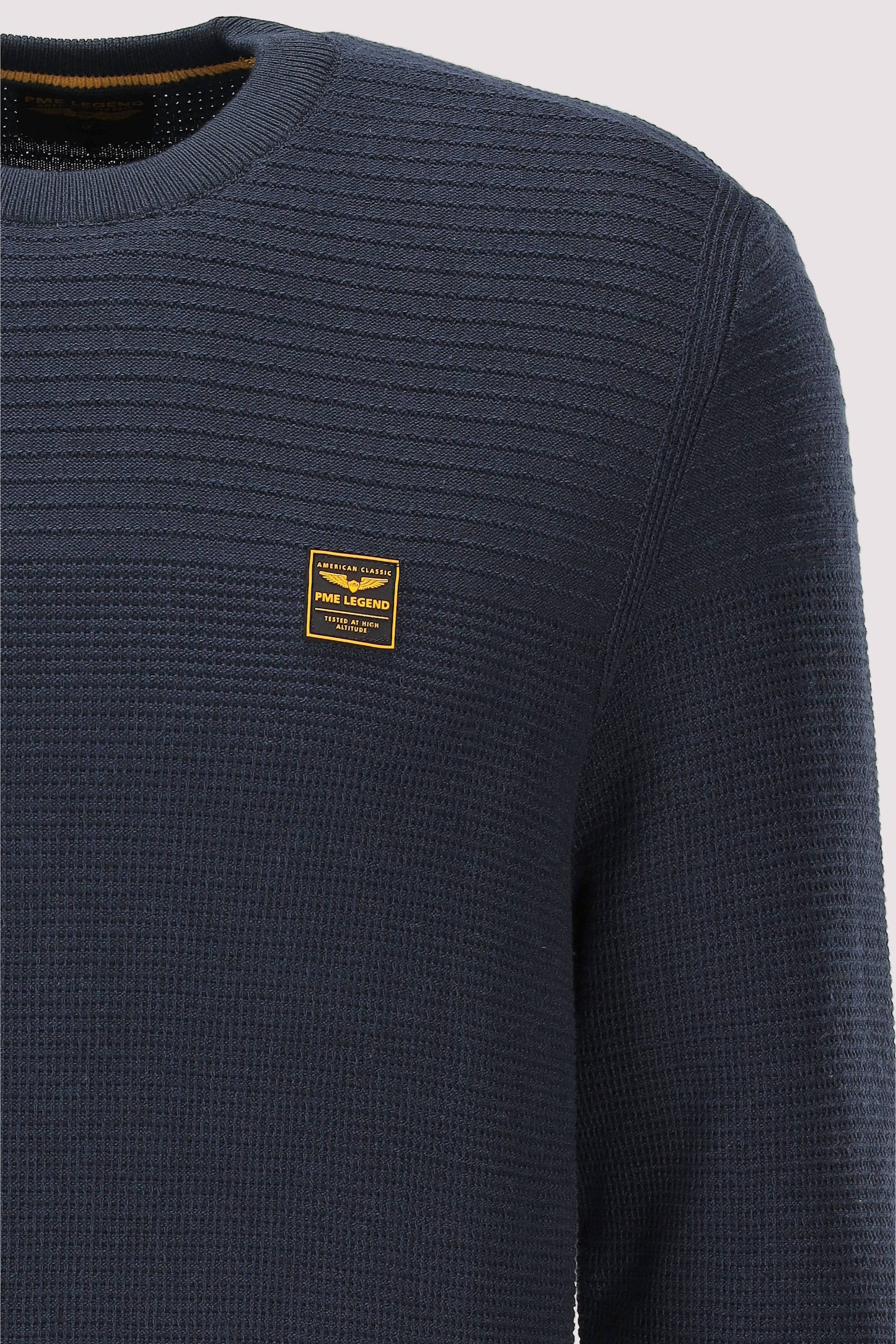 PME Legend - PME Legend Rundhalspullover Salute Blau