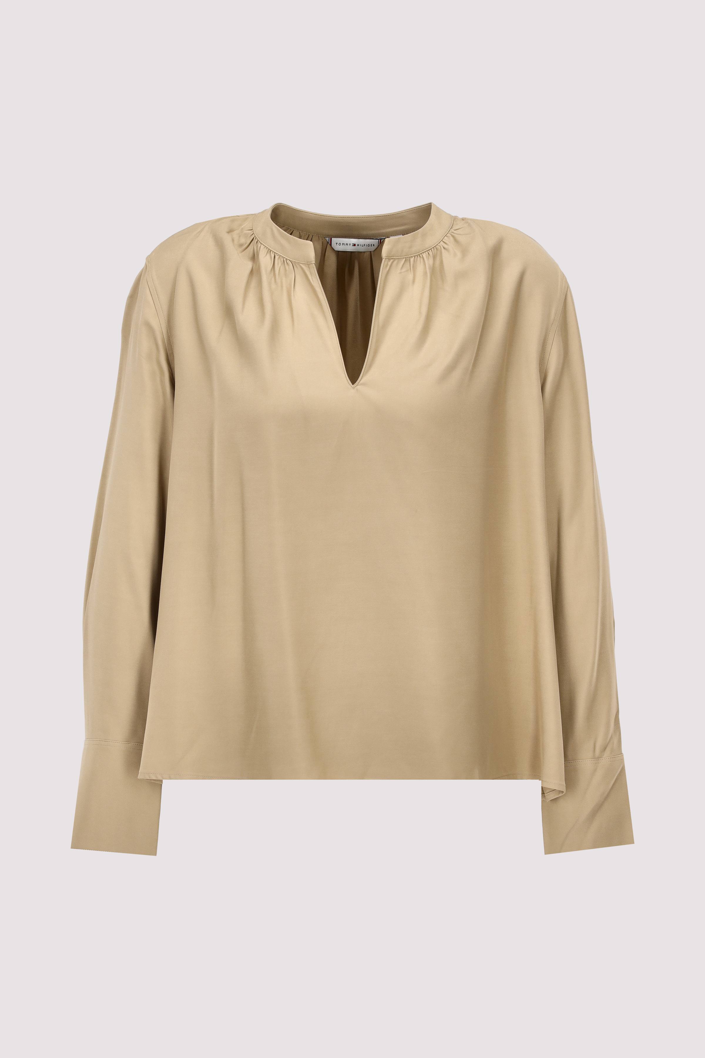 SOFT VISCOSE V-NECK LS BLOUSE