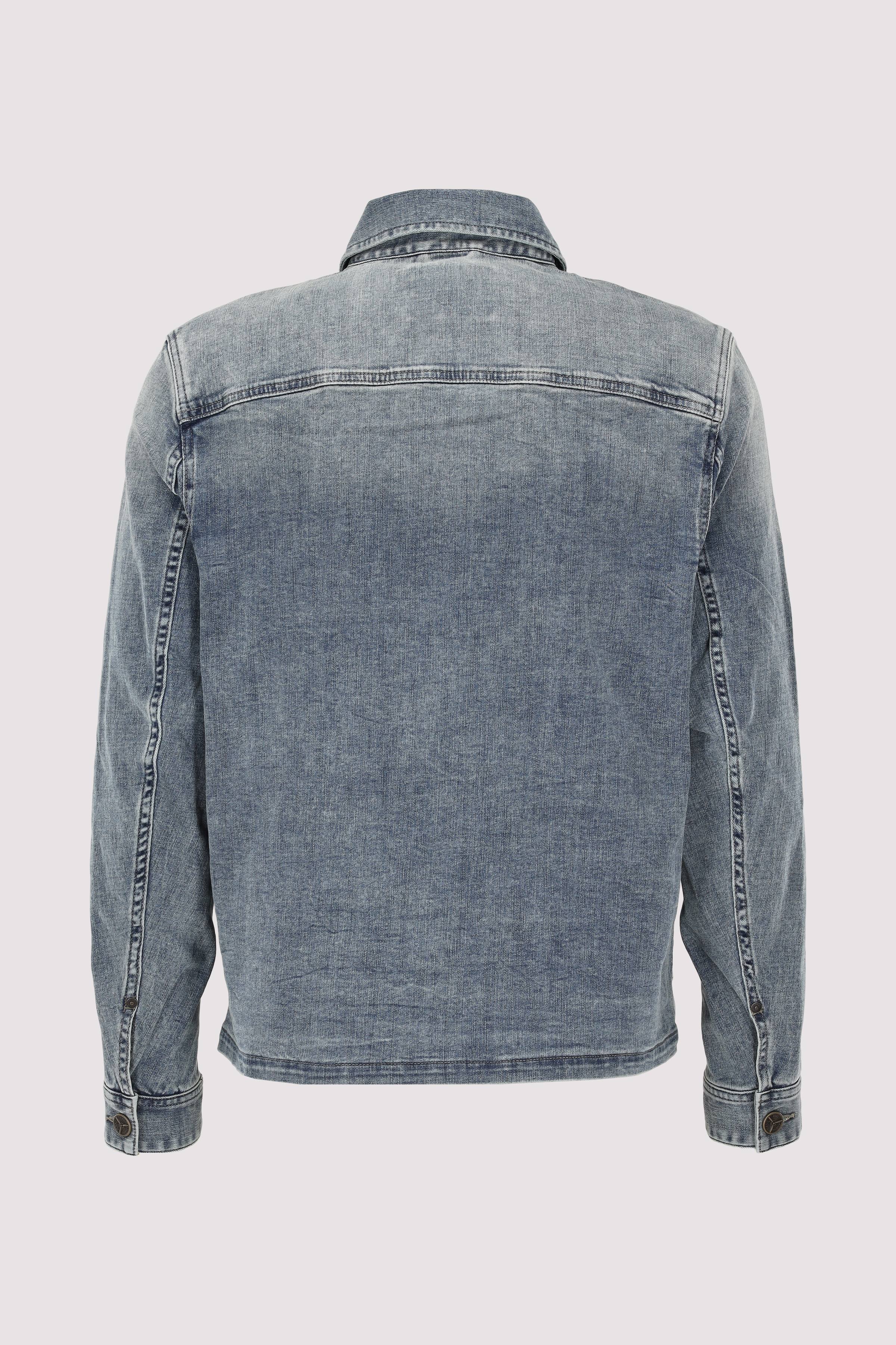 DENIM JACKET CROSS HATCH BLUE