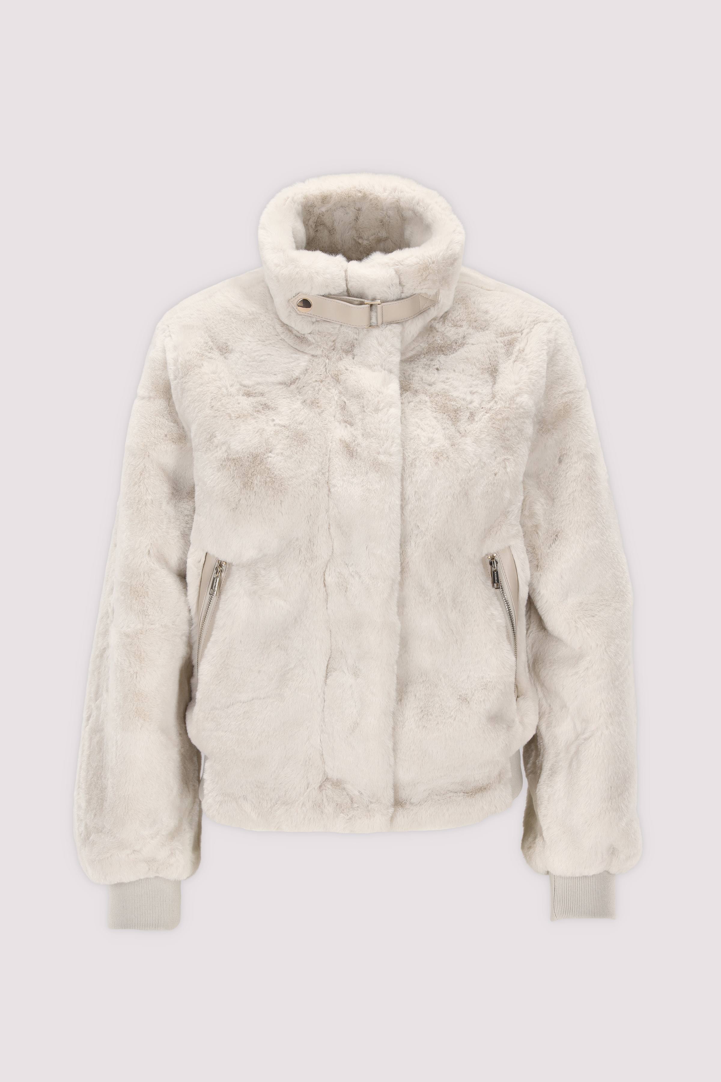 Weiche Kunstfelljacke in Beige