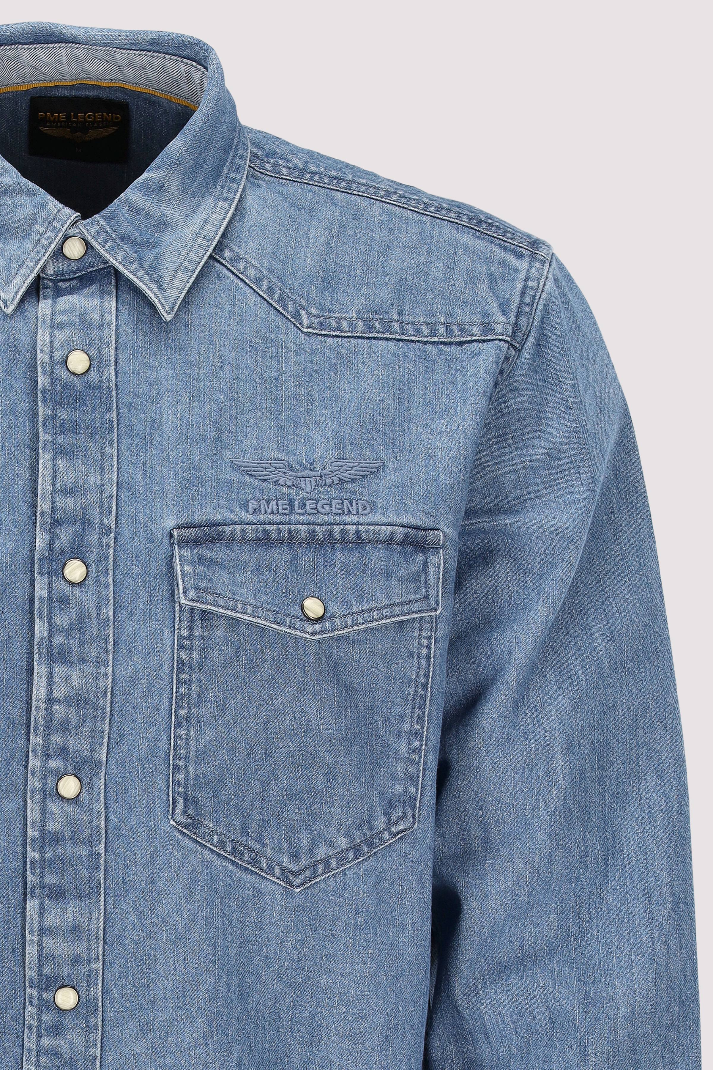 PME Legend - LONG SLEEVE SHIRT Indigo Denim