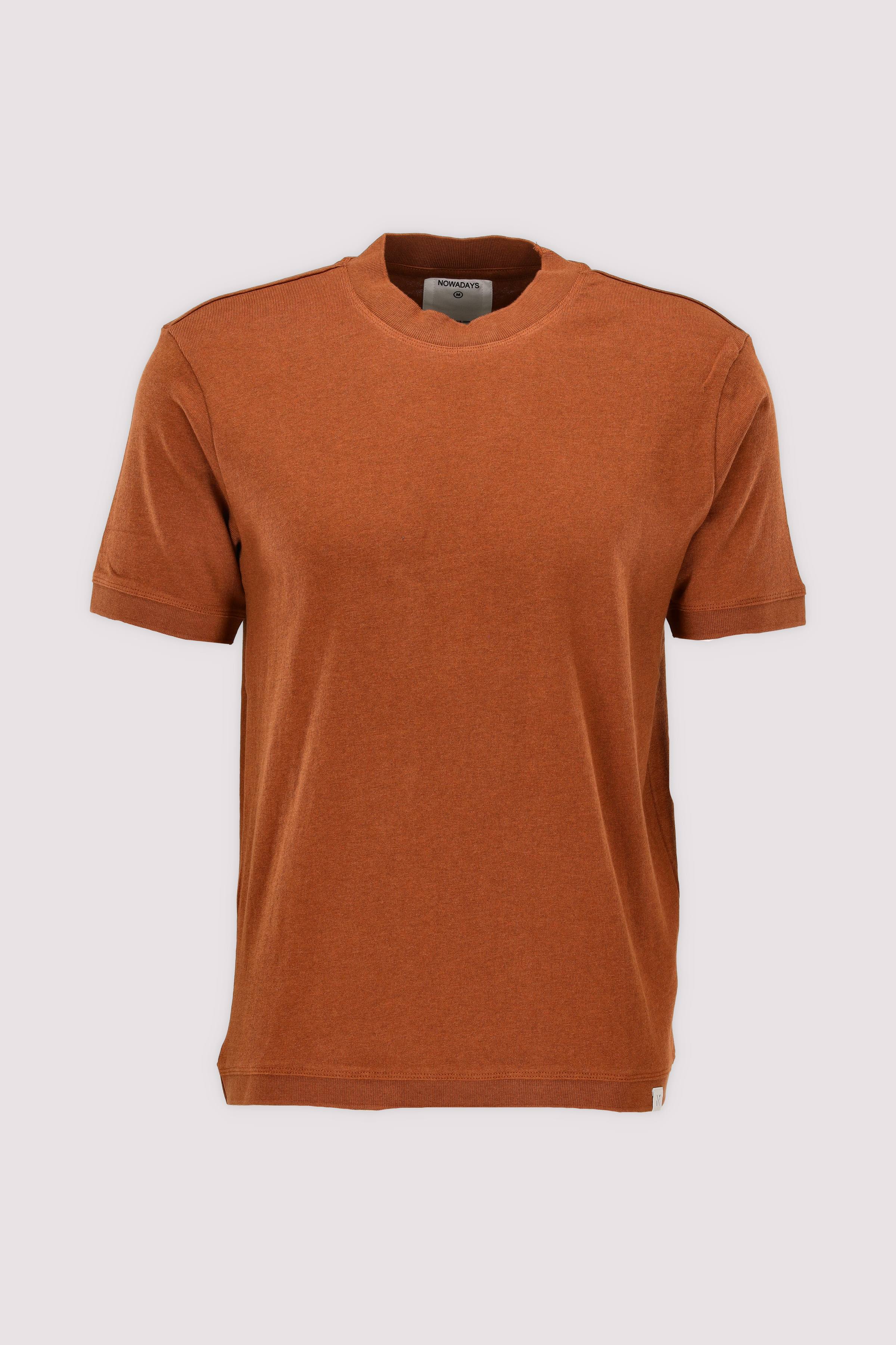 NOWADAYS Kurzarm-T-Shirt Caramel Café