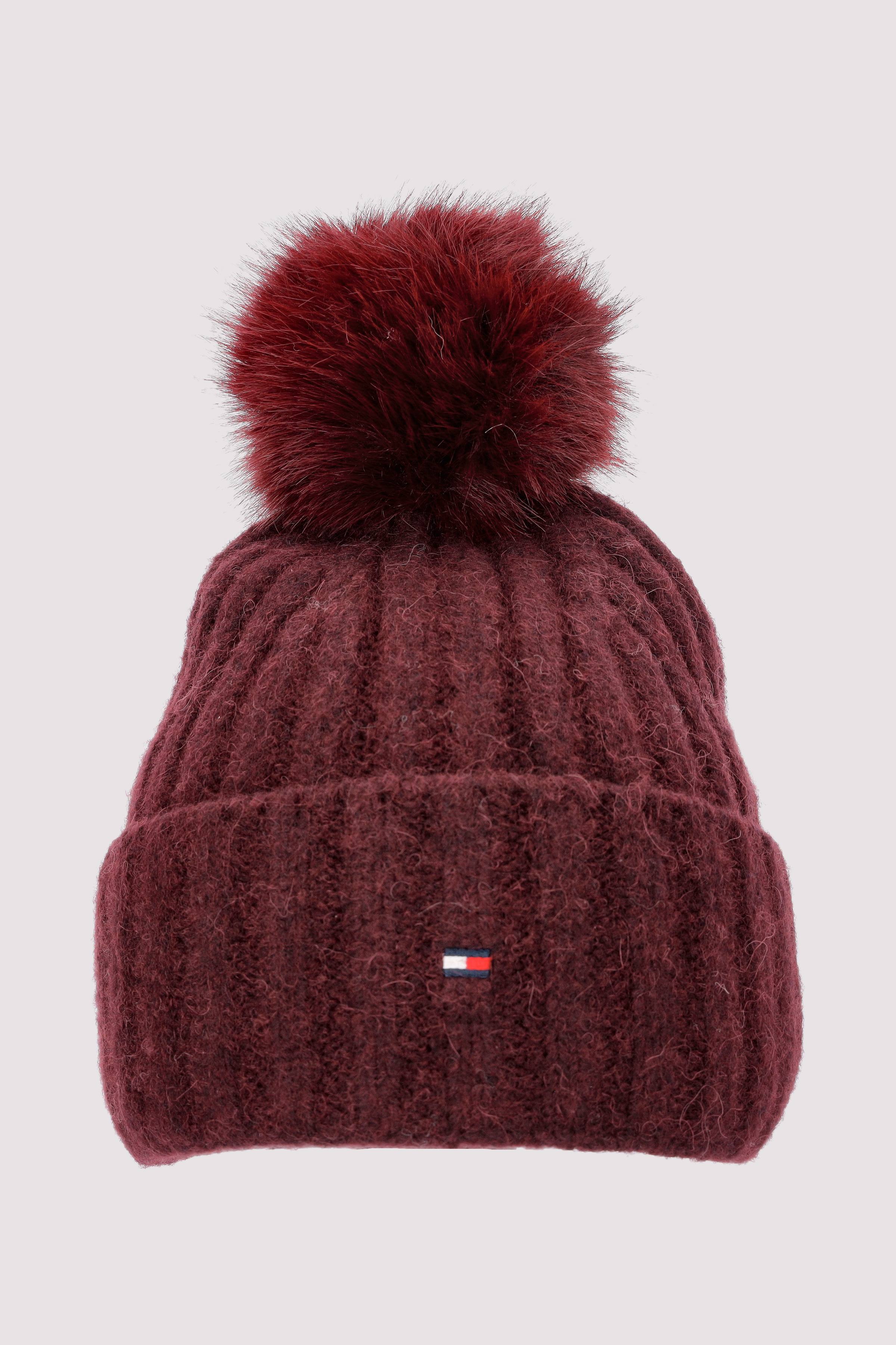 Tommy Hilfiger - Tommy Hilfiger rote Mütze Alpakawolle