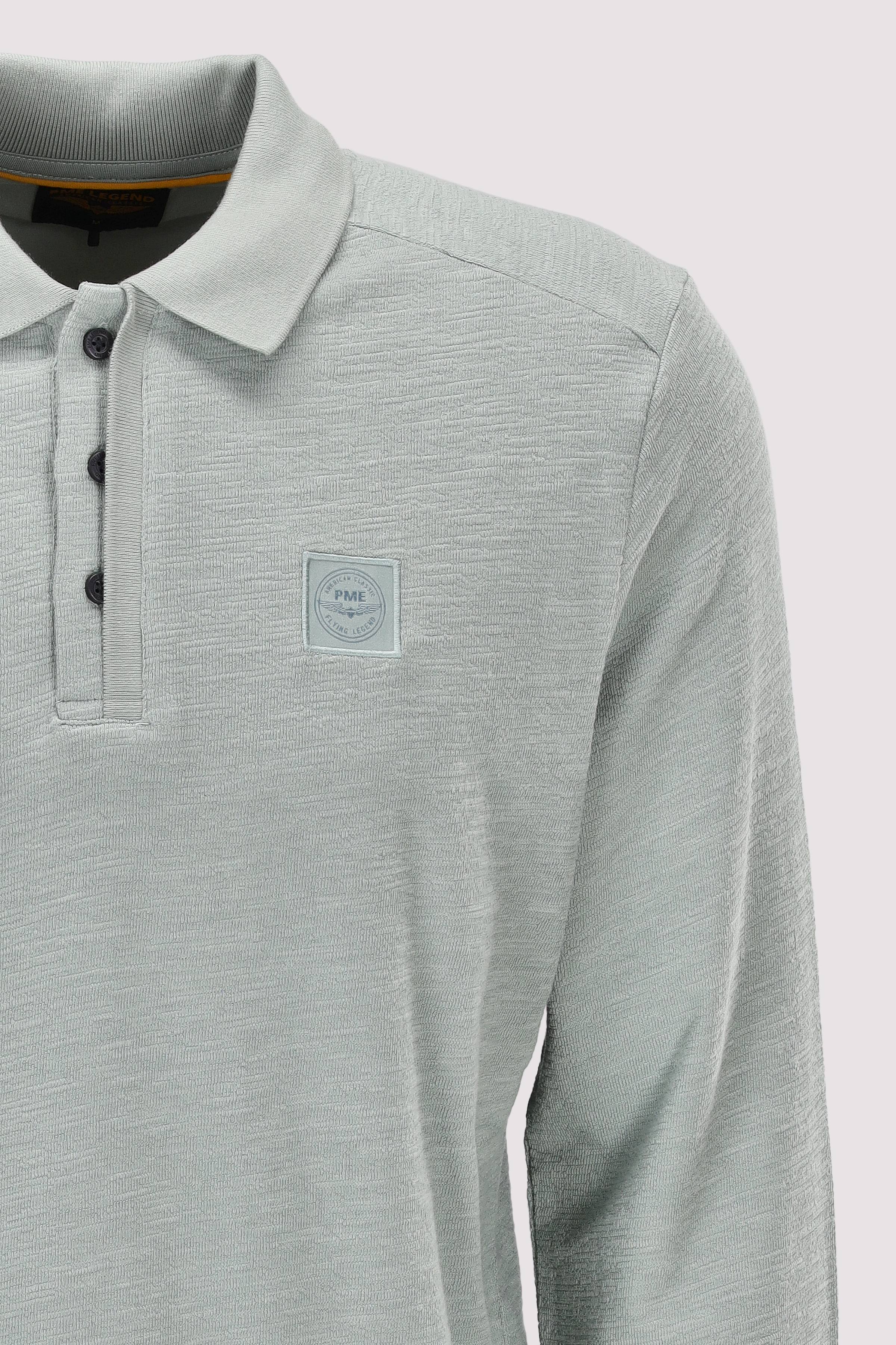 PME Legend - Long sleeve polo slub jacquard