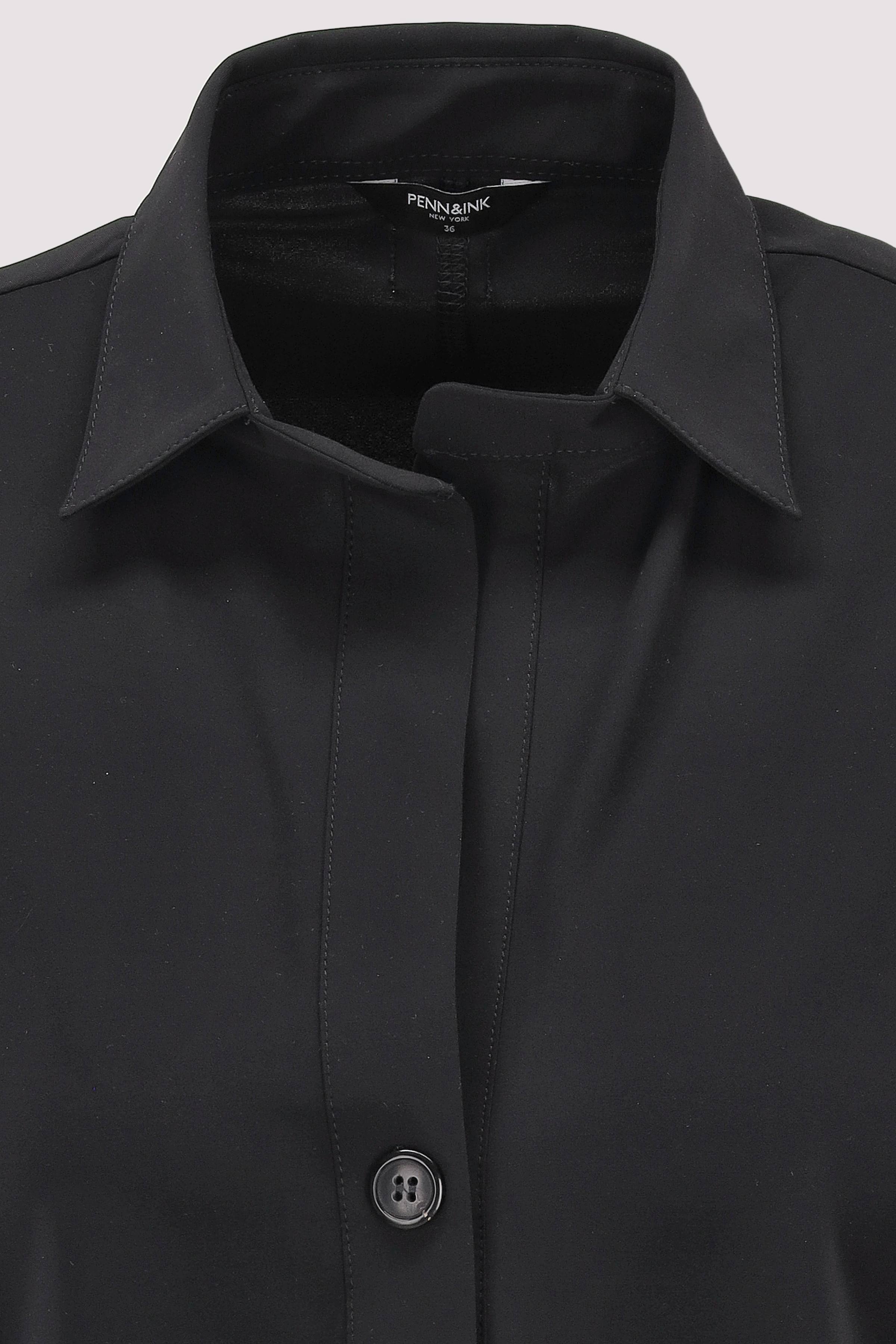 Penn&Ink - Penn&Ink Bluse Schwarz Stretch