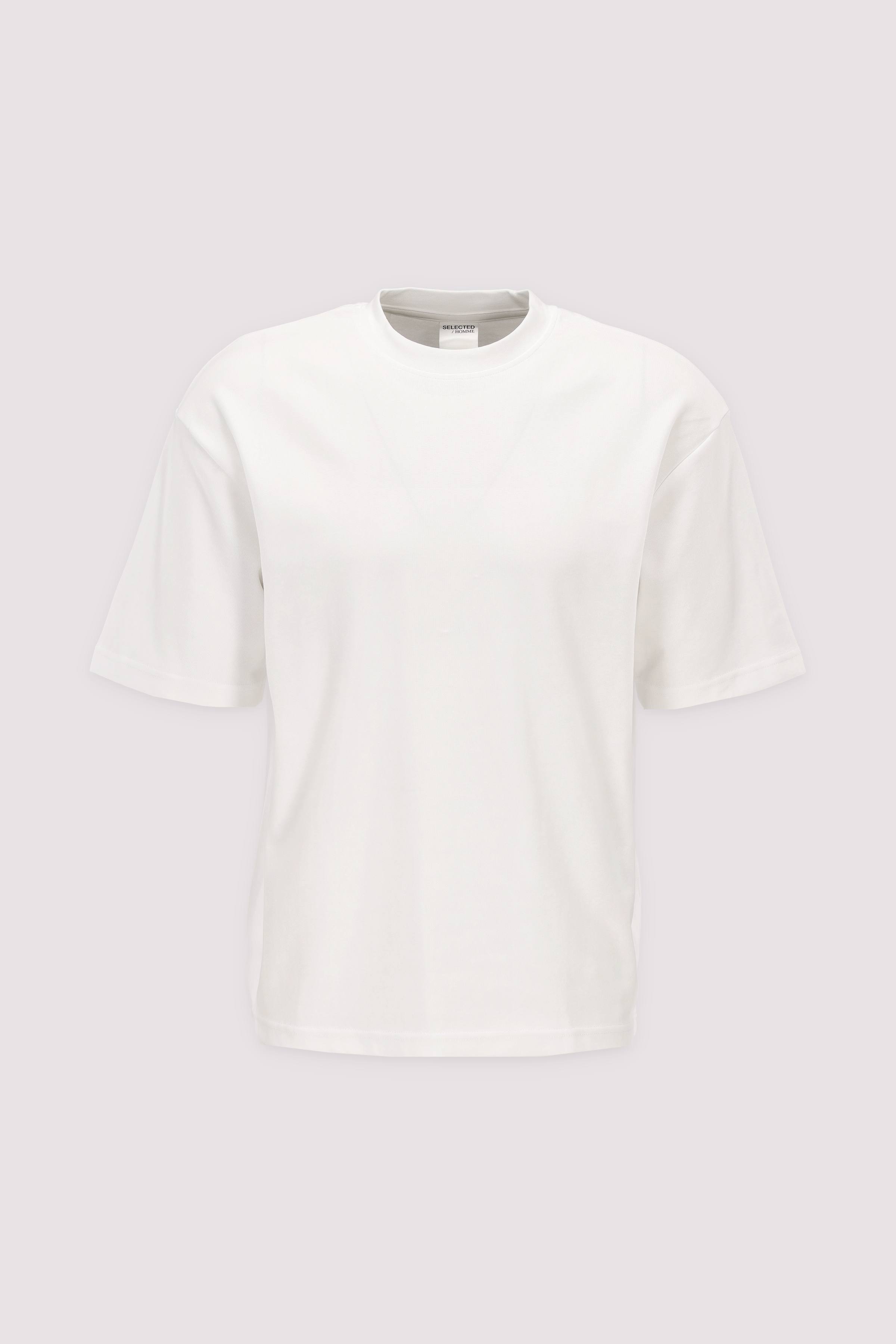 Selected Herren T-Shirt Bio-Mix Weiß | Bright white | XL