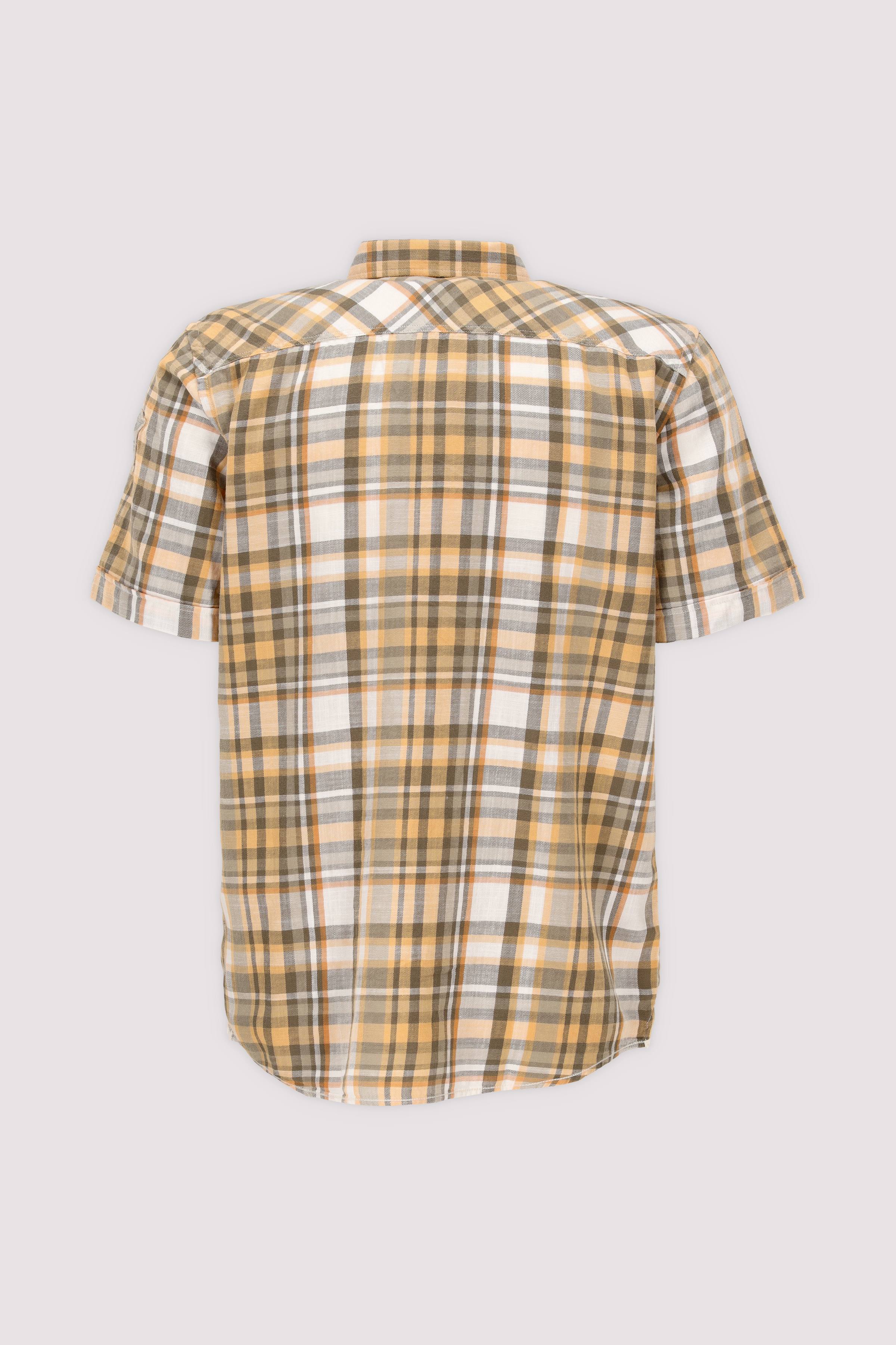 Short Sleeve Shirt Slub Check