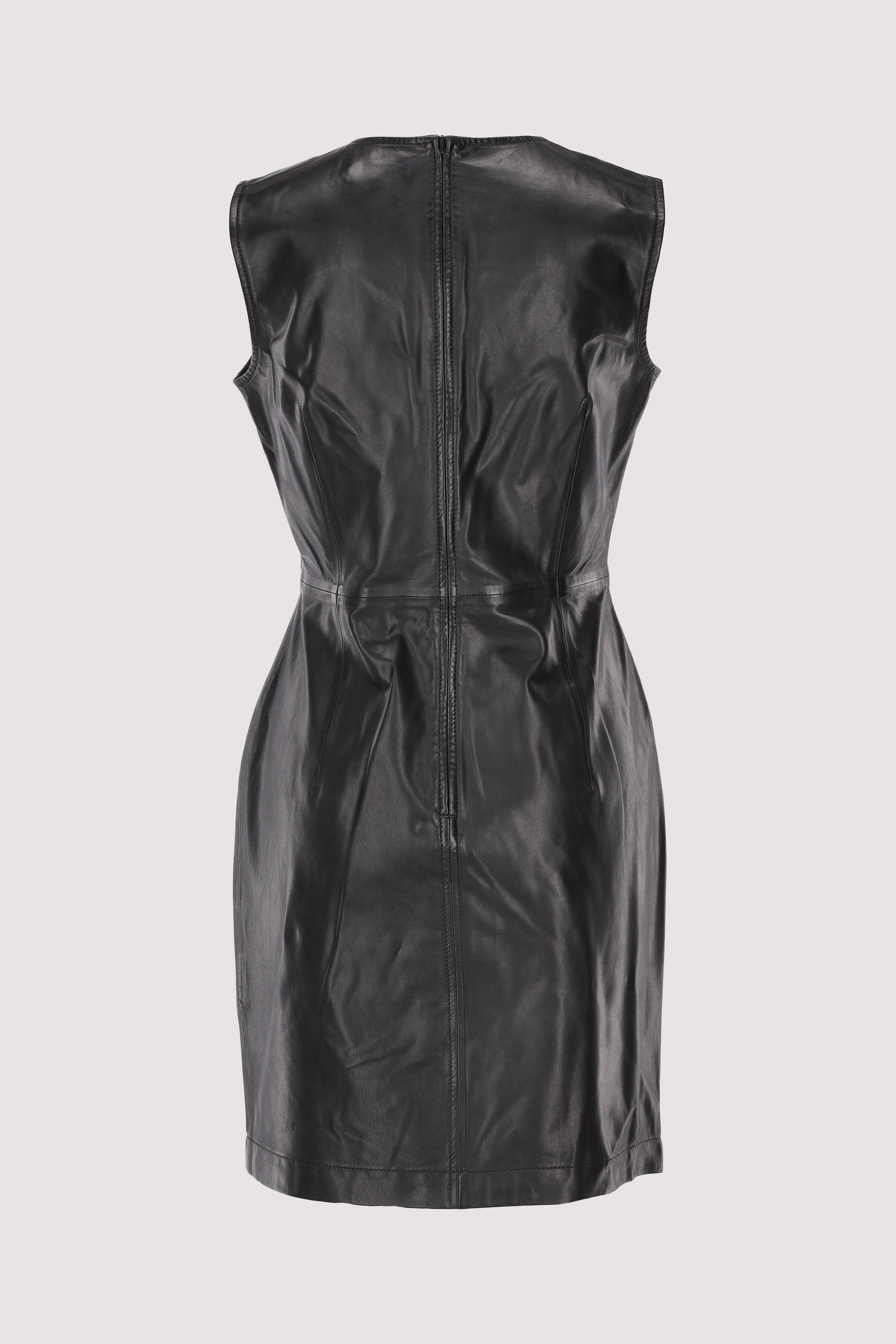 Leather dress, shorter length,