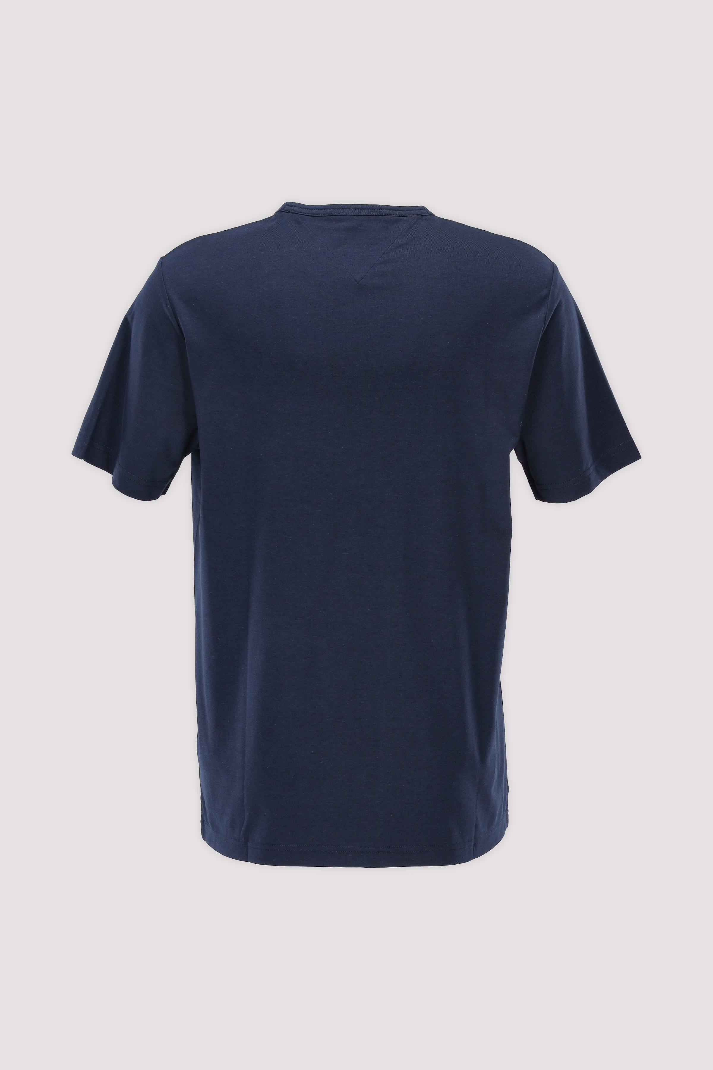 Kurzarm-T-Shirt Blau mit Lyocell-Stretch