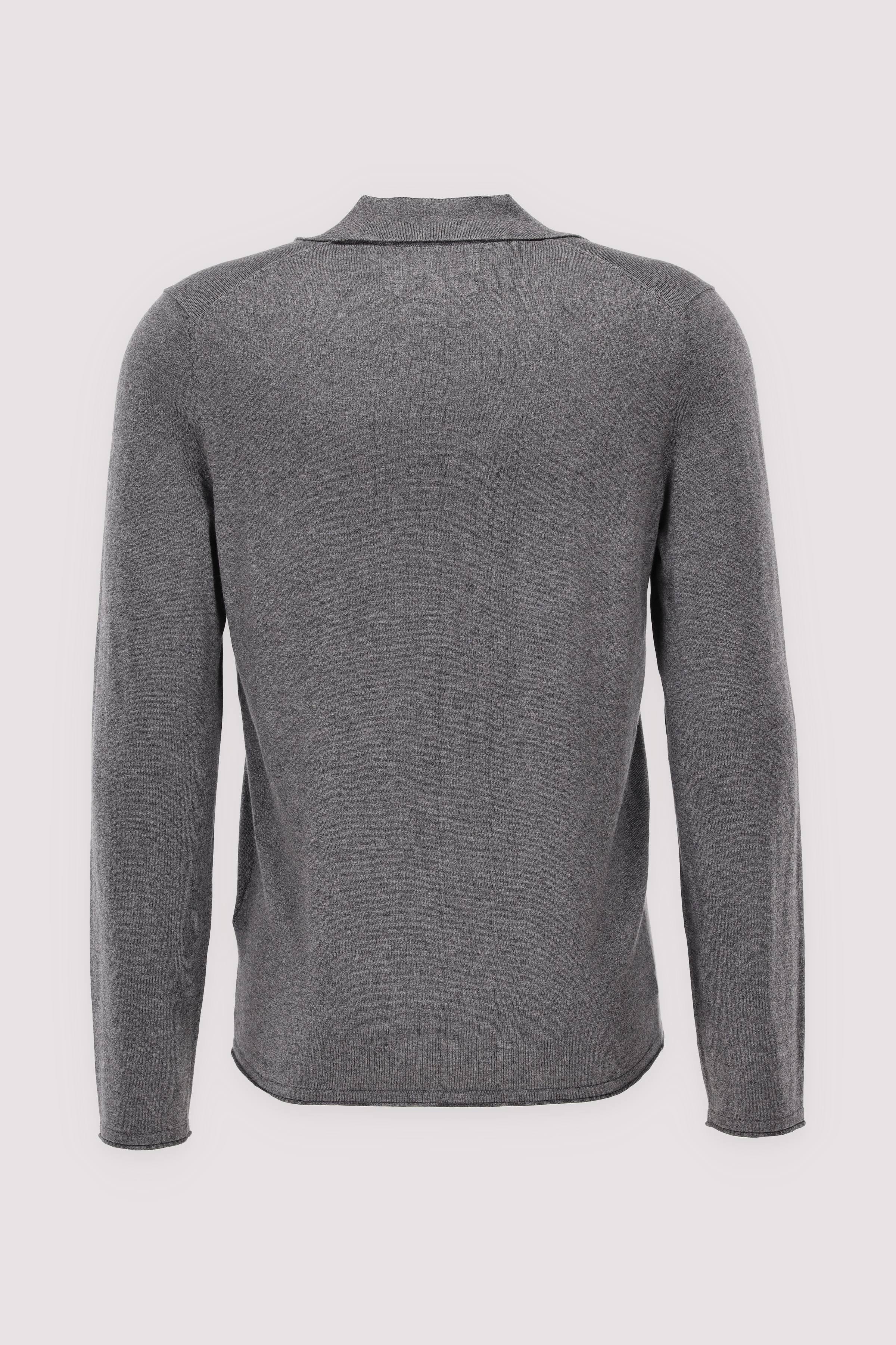 Pullover with open polo collar