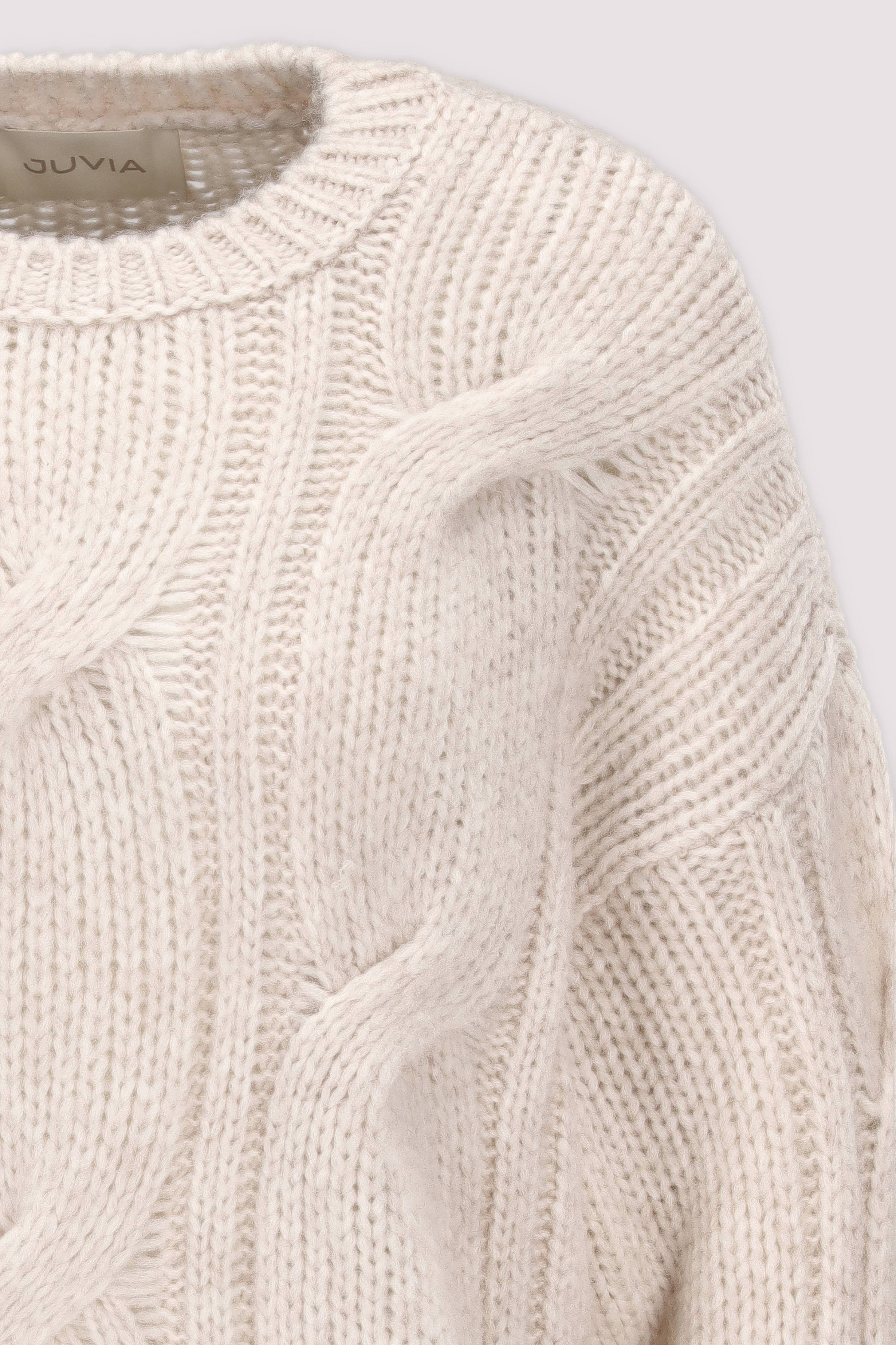 Juvia - Juvia Damen Rundhalspullover Eggshell