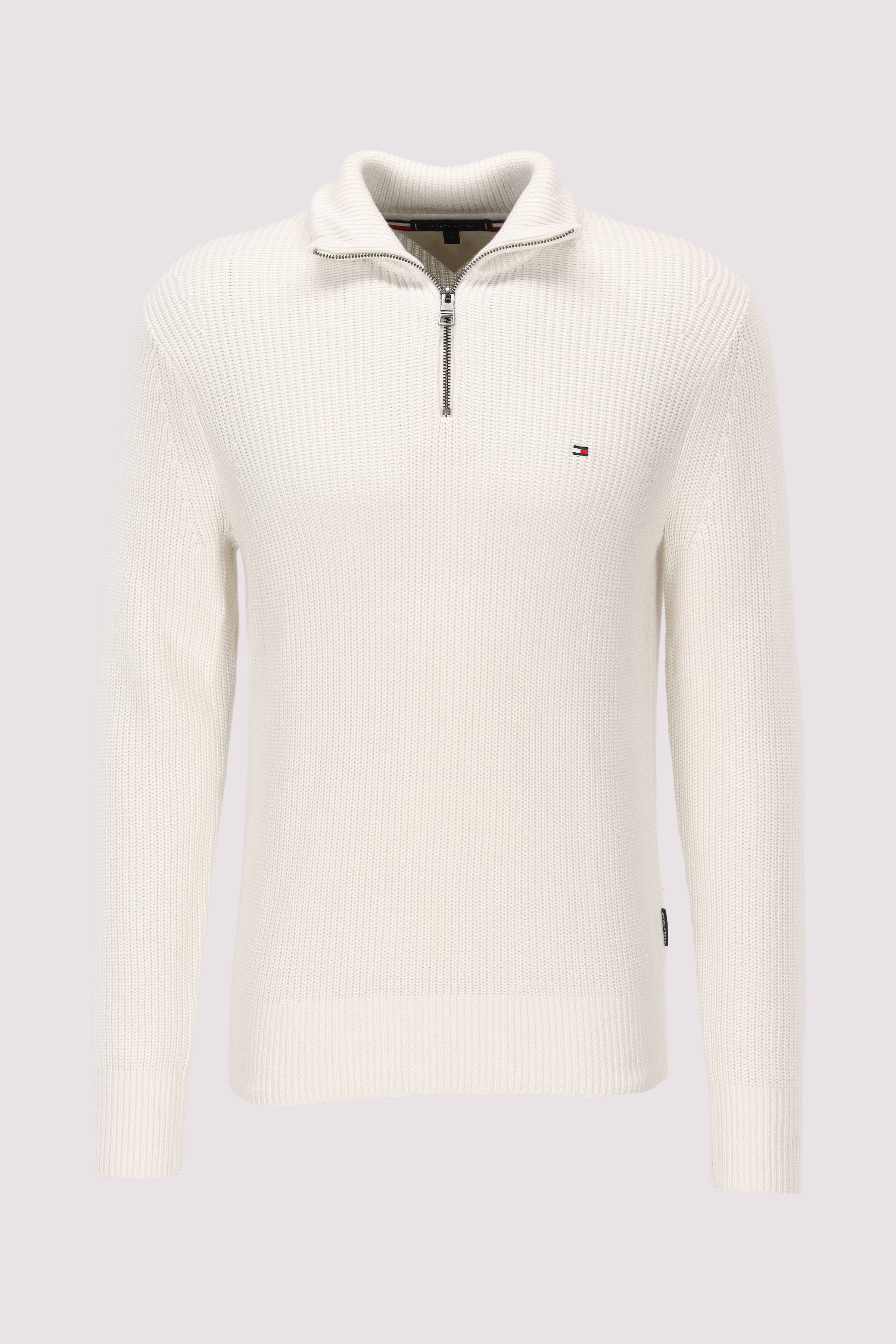 RIB COTTON ZIP MOCK | White | XXL | 8720637373750
