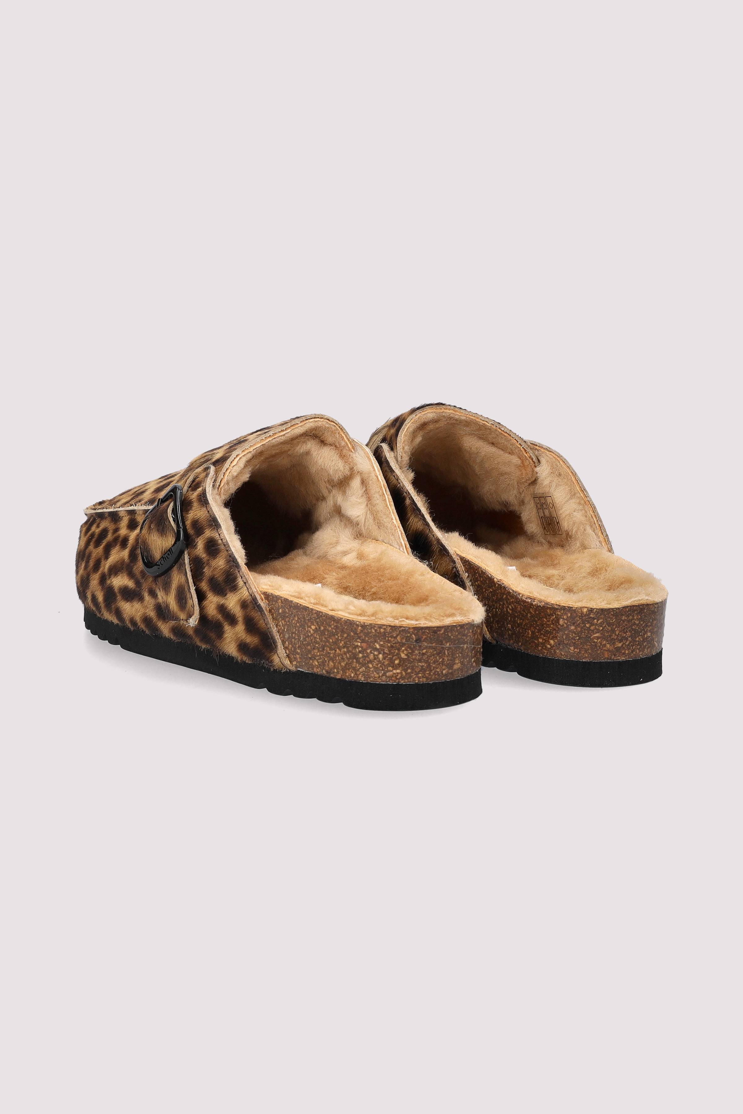 Scholl - Scholl Flache Sandale Leopard Komfort