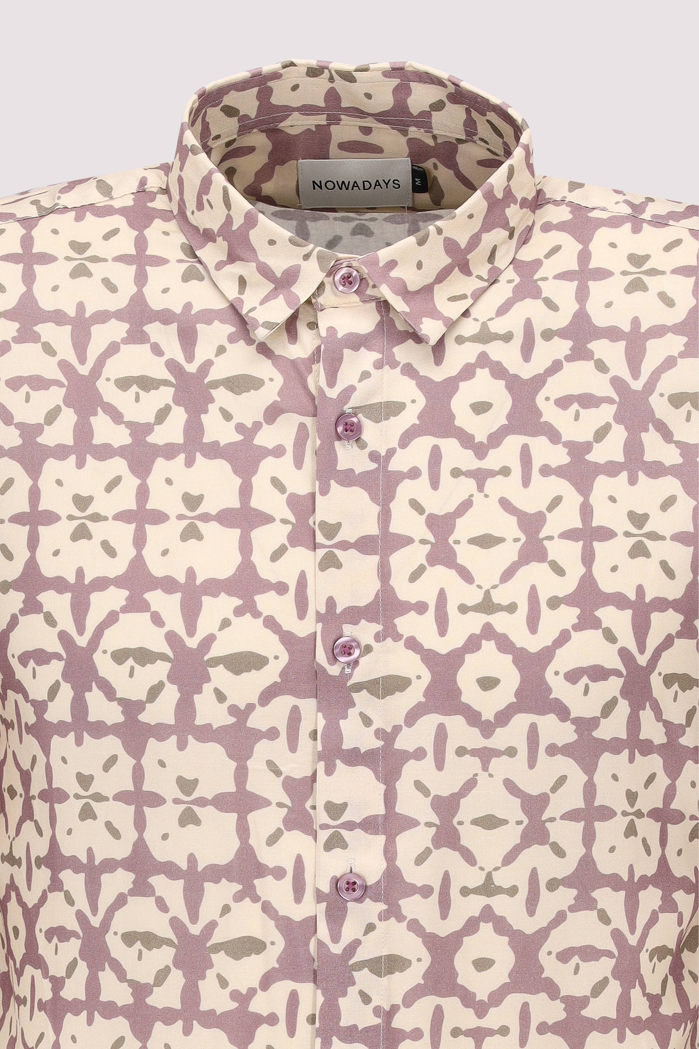 NOWADAYS - tile print viscose shirt NOWADAYS - tile print viscose shirt