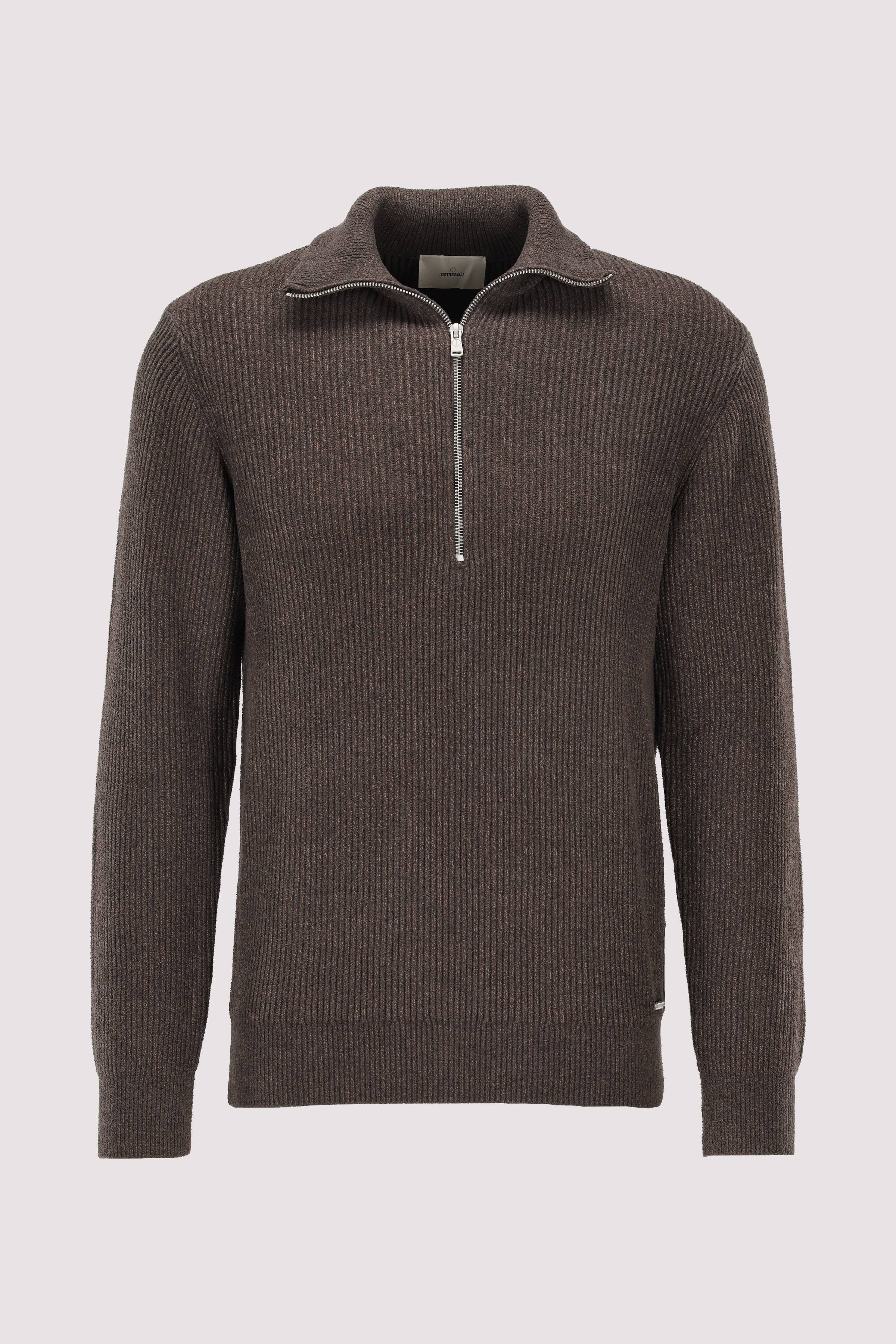 Dstrezzed Half-Zip-Pullover braun