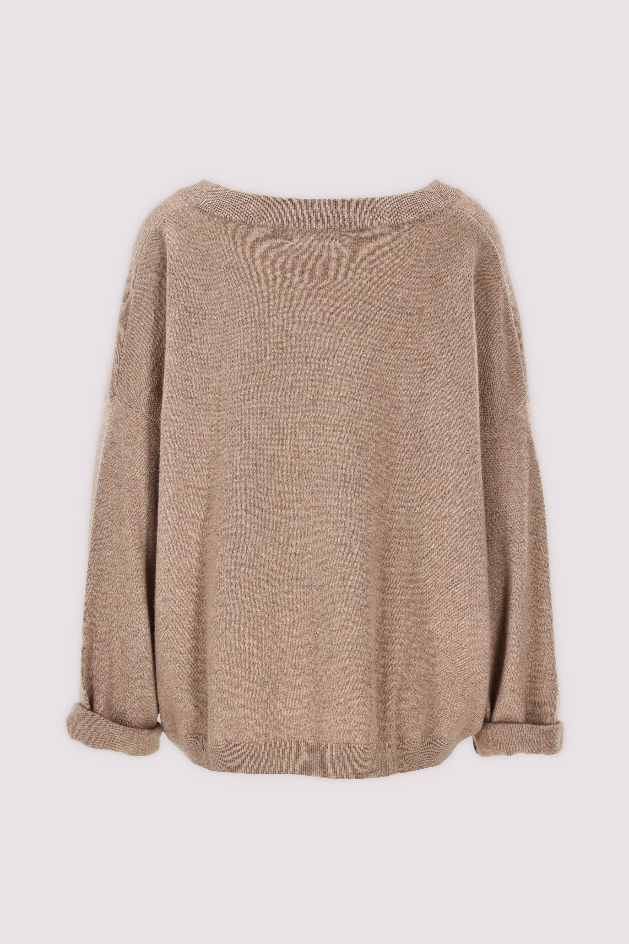 Pontia Damen Rundhalspullover taupe