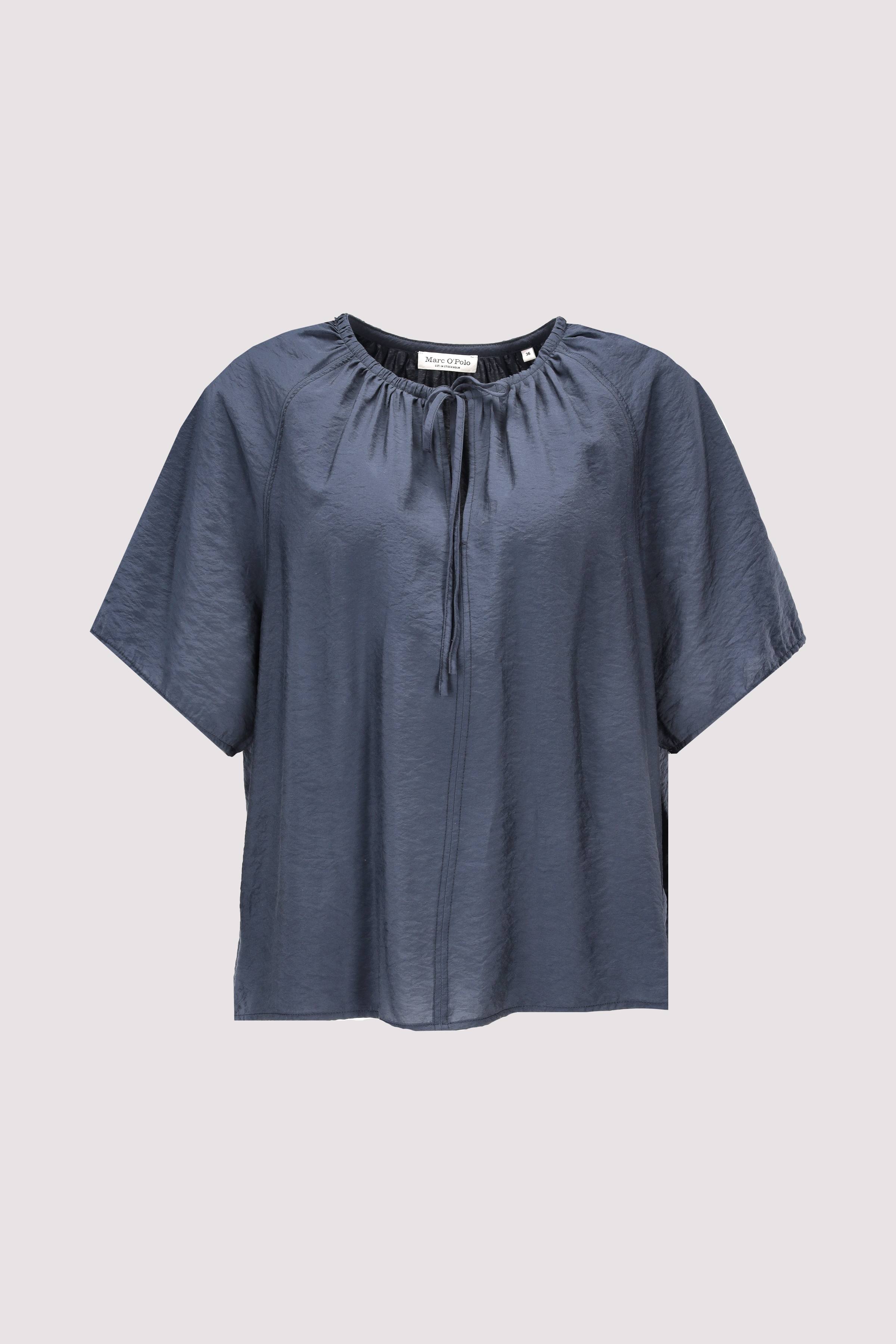 Blouse, round neck with drawst