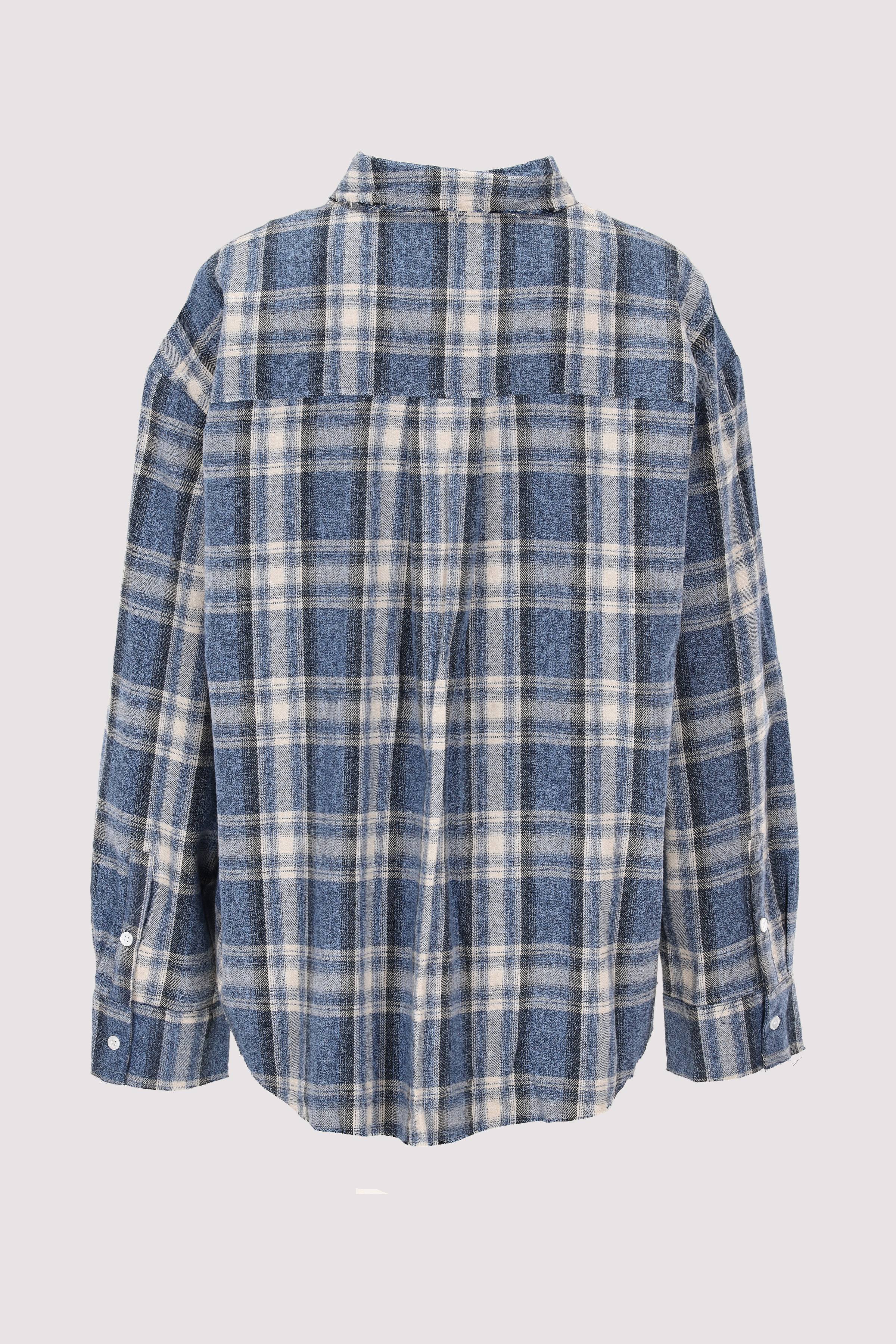 Penn&Ink Bluse Blue Check elegant chic