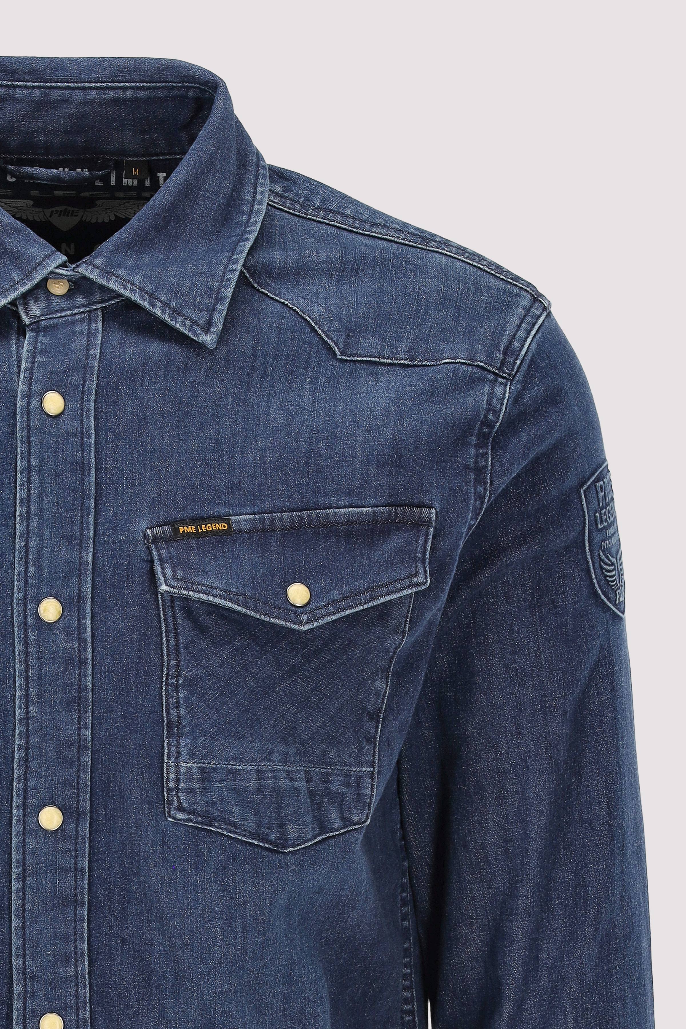 PME Legend - LONG SLEEVE SHIRT BLUE DENIM W