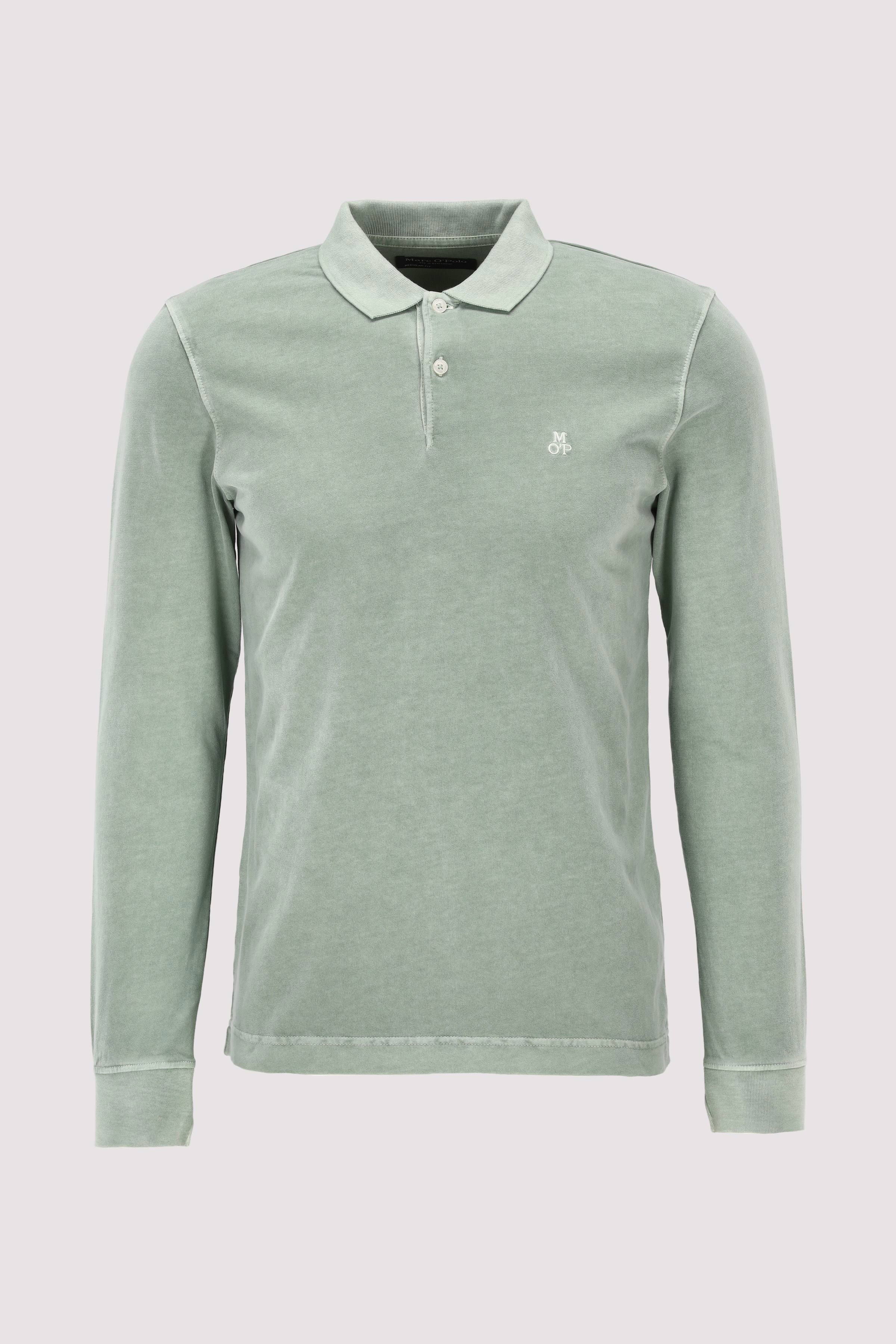 Polo shirt, long sleeve, rib c