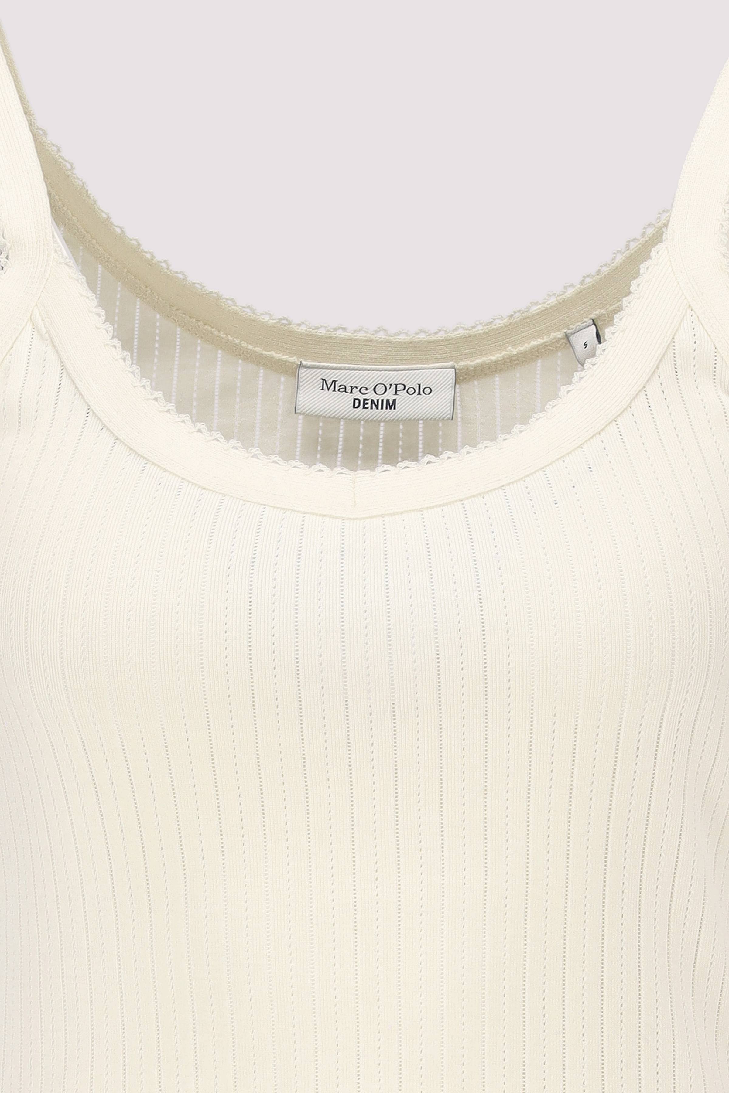 Marc O´Polo - T-Shirt, SLL, Pointelle Rib, V