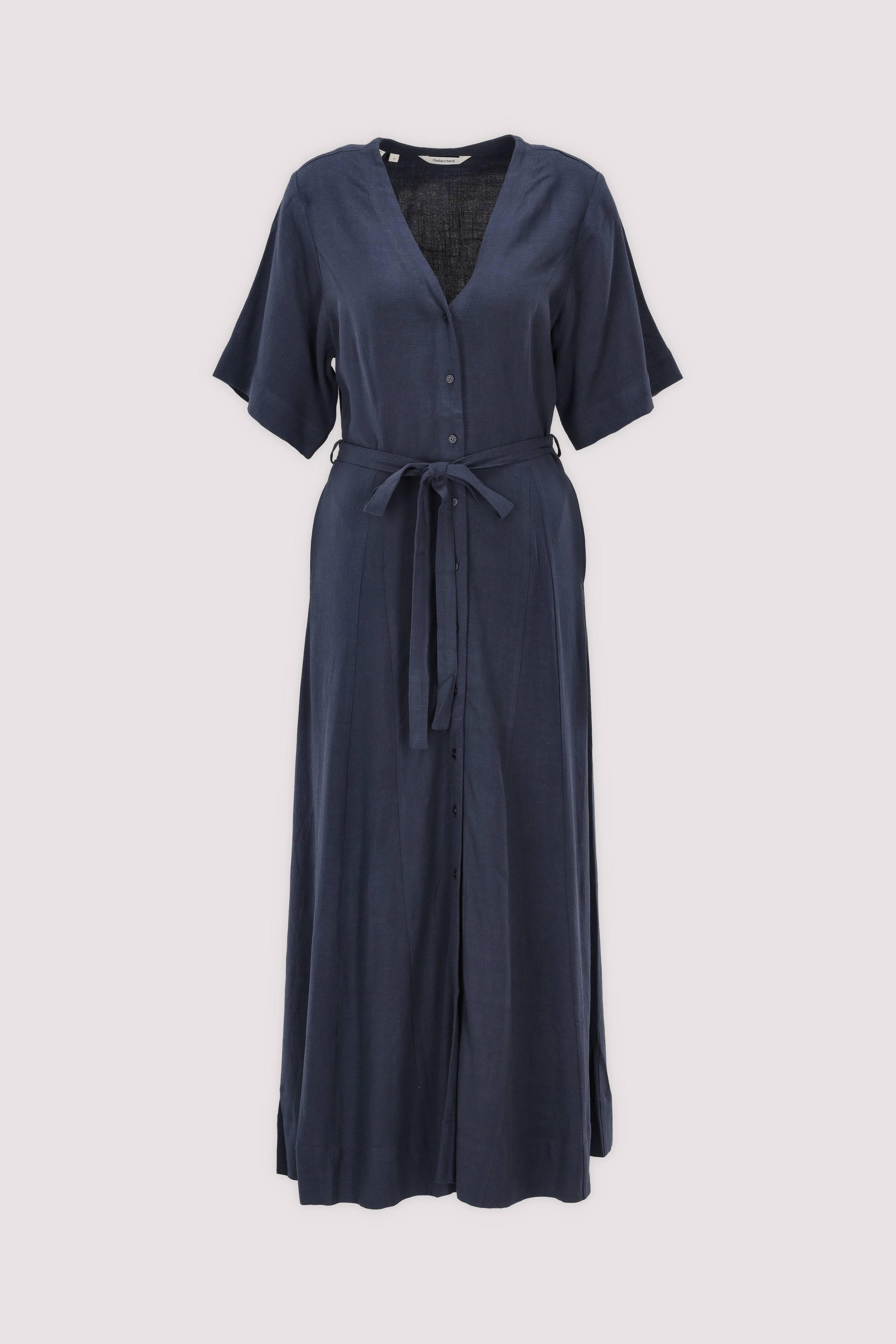 Selected Freizeitkleid Viskose-Leinen