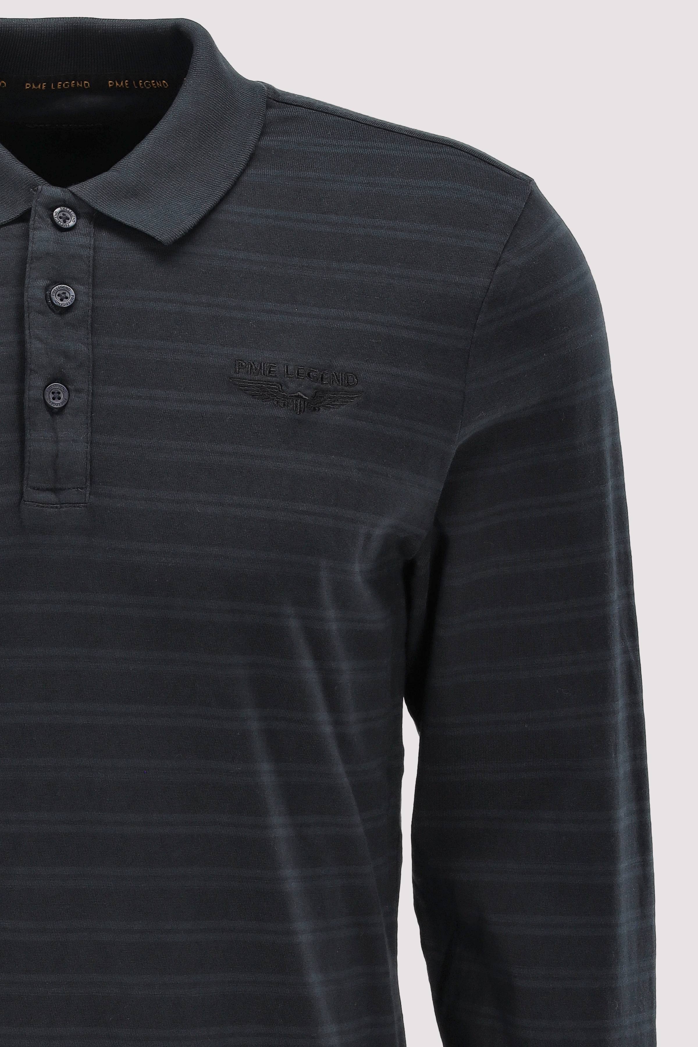 PME Legend - Long sleeve polo melange strip