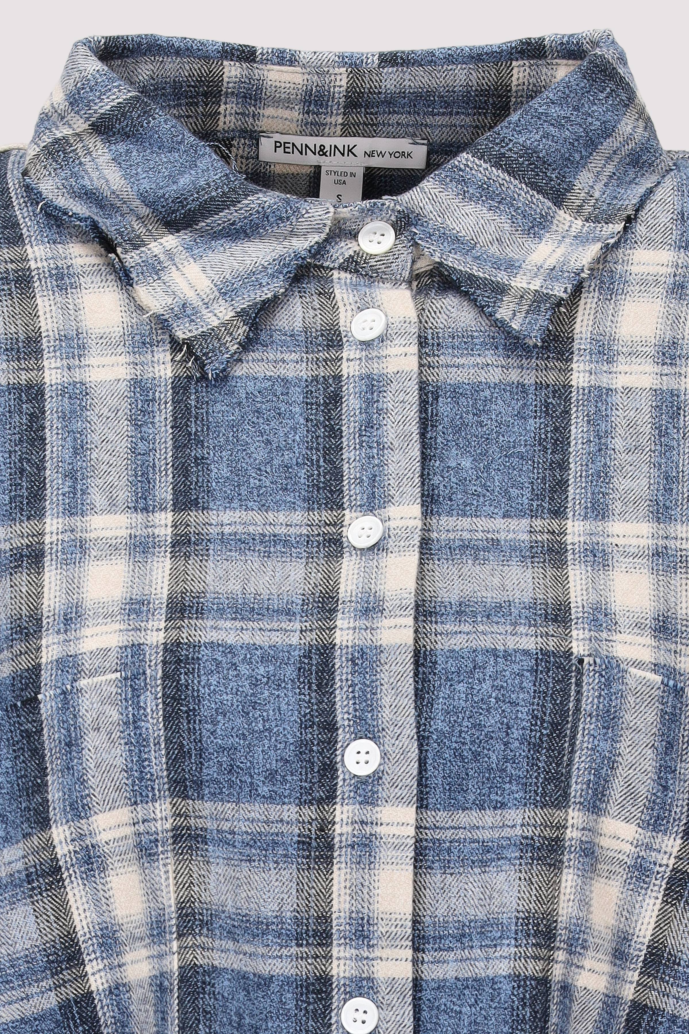 Penn&Ink - Penn&Ink Bluse Blue Check elegant chic