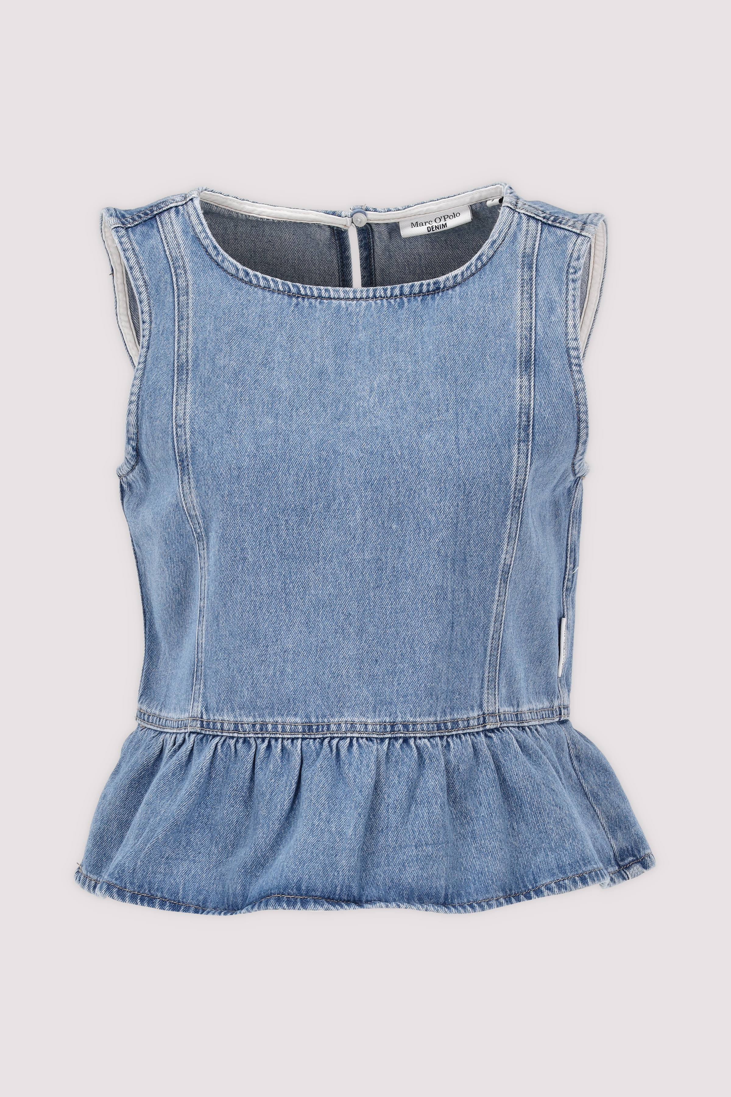 Denim Blouses Sleeveless, Roun