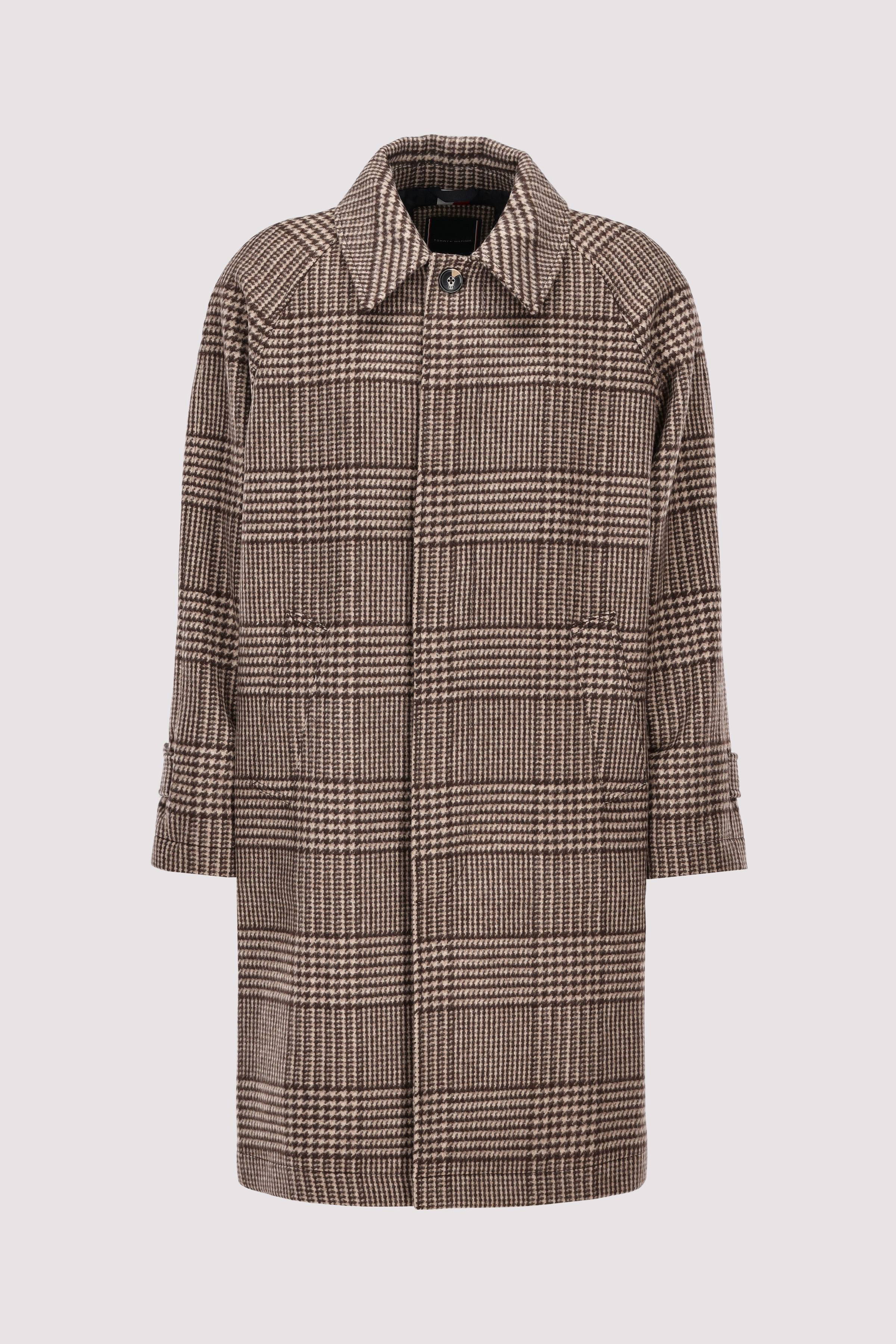 WOOL CHECK COAT