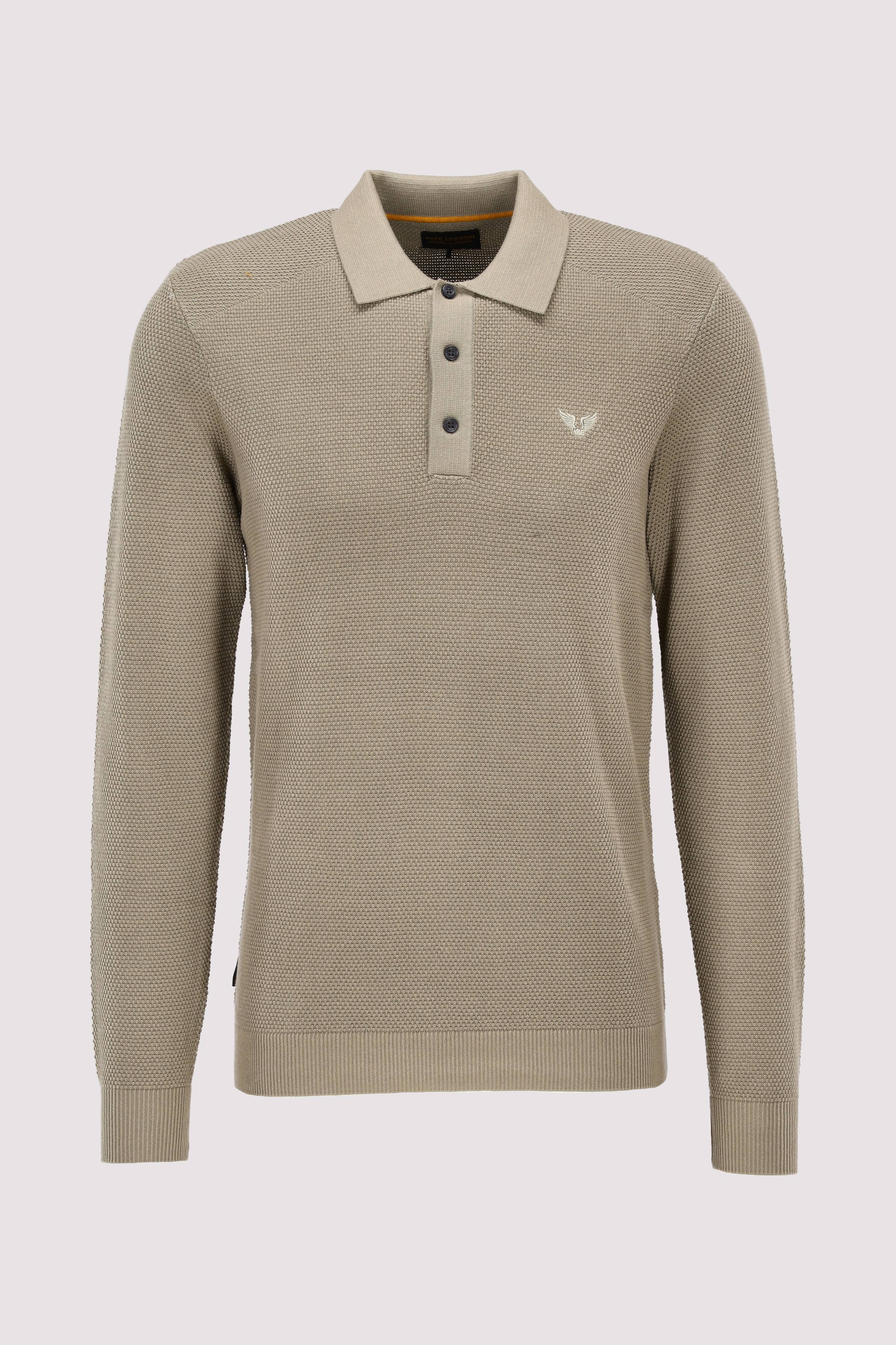 Long sleeve polo structure kni