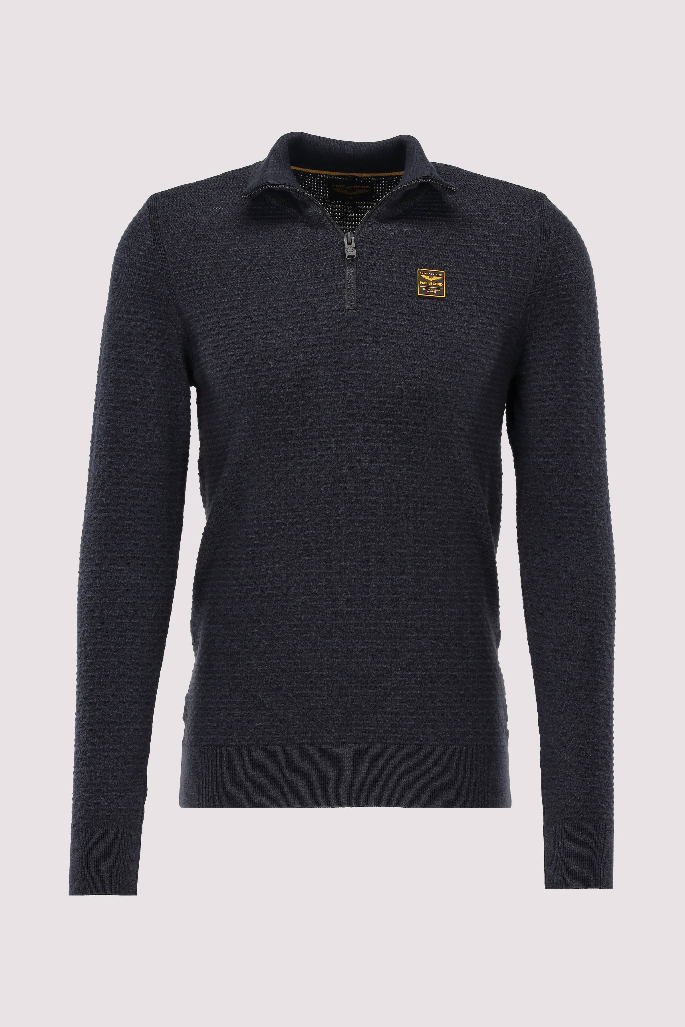 Half zip collar cotton mouline