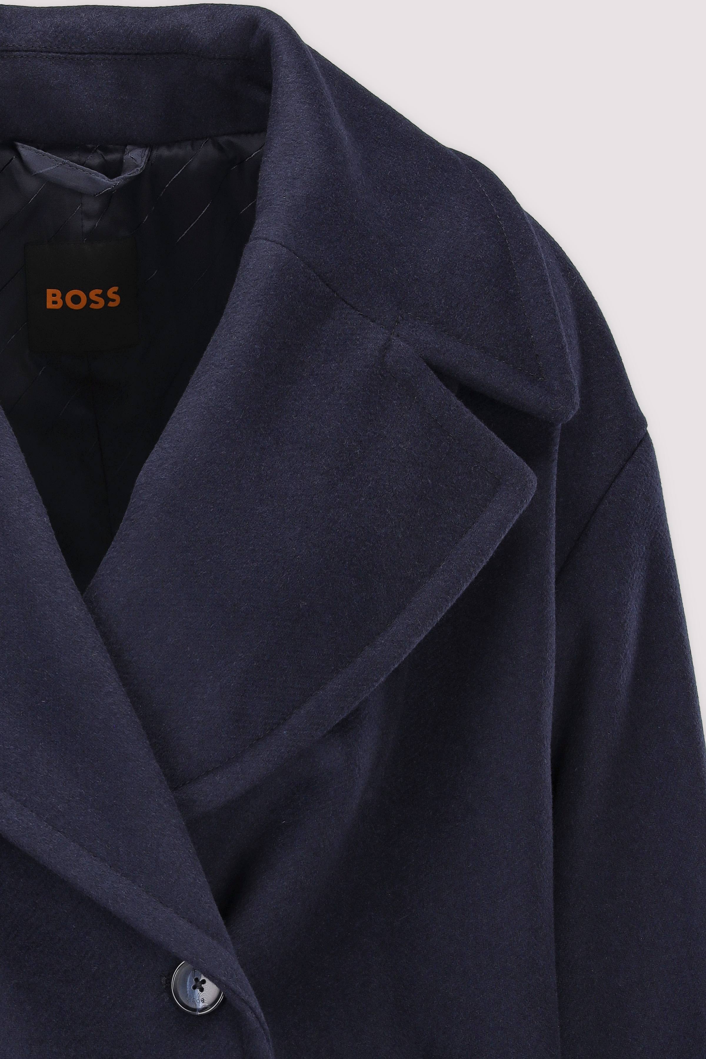 BOSS - BOSS Wollmantel dunkelblau