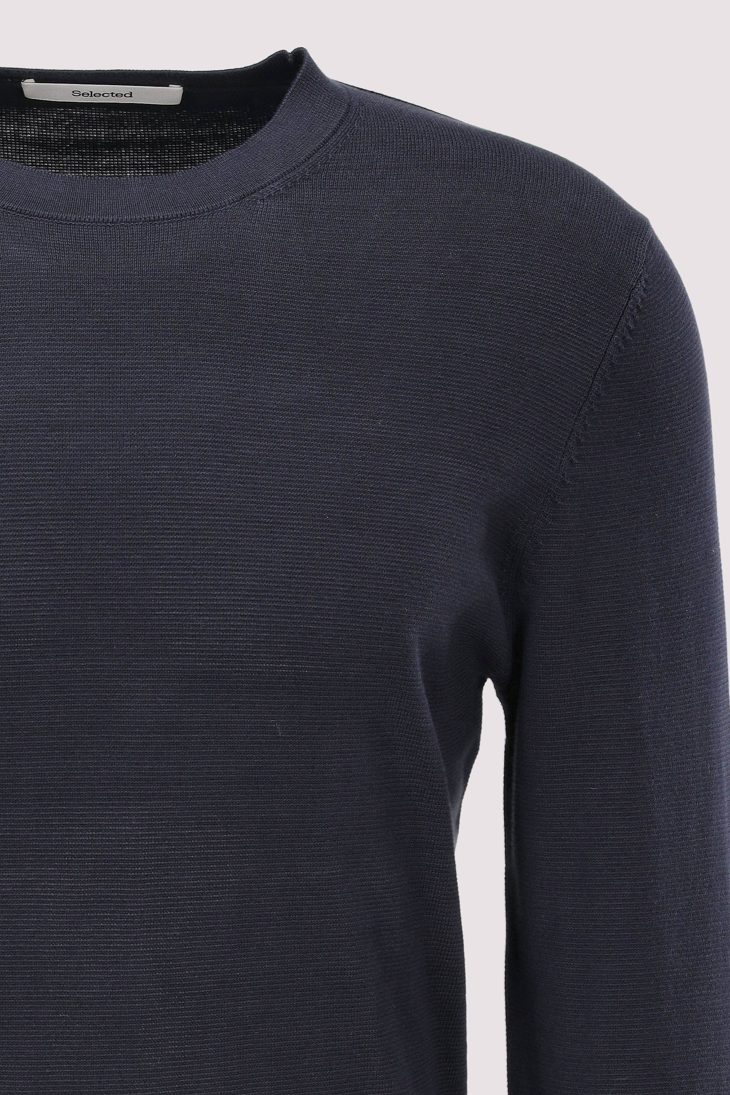 Selected - SLHRAVI LS KNIT STRUCTURE CREW
