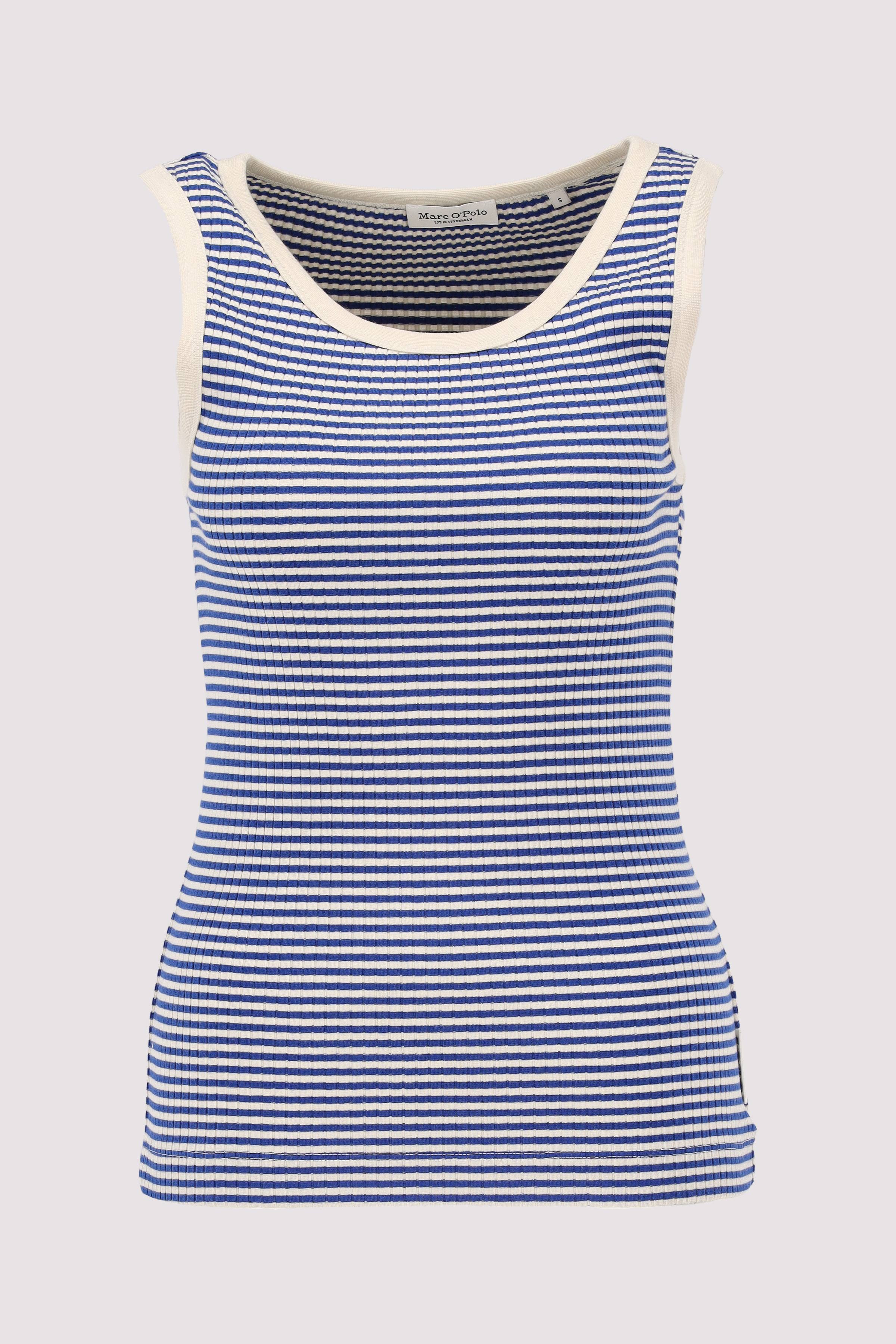 Top, rib, round neck, striped
