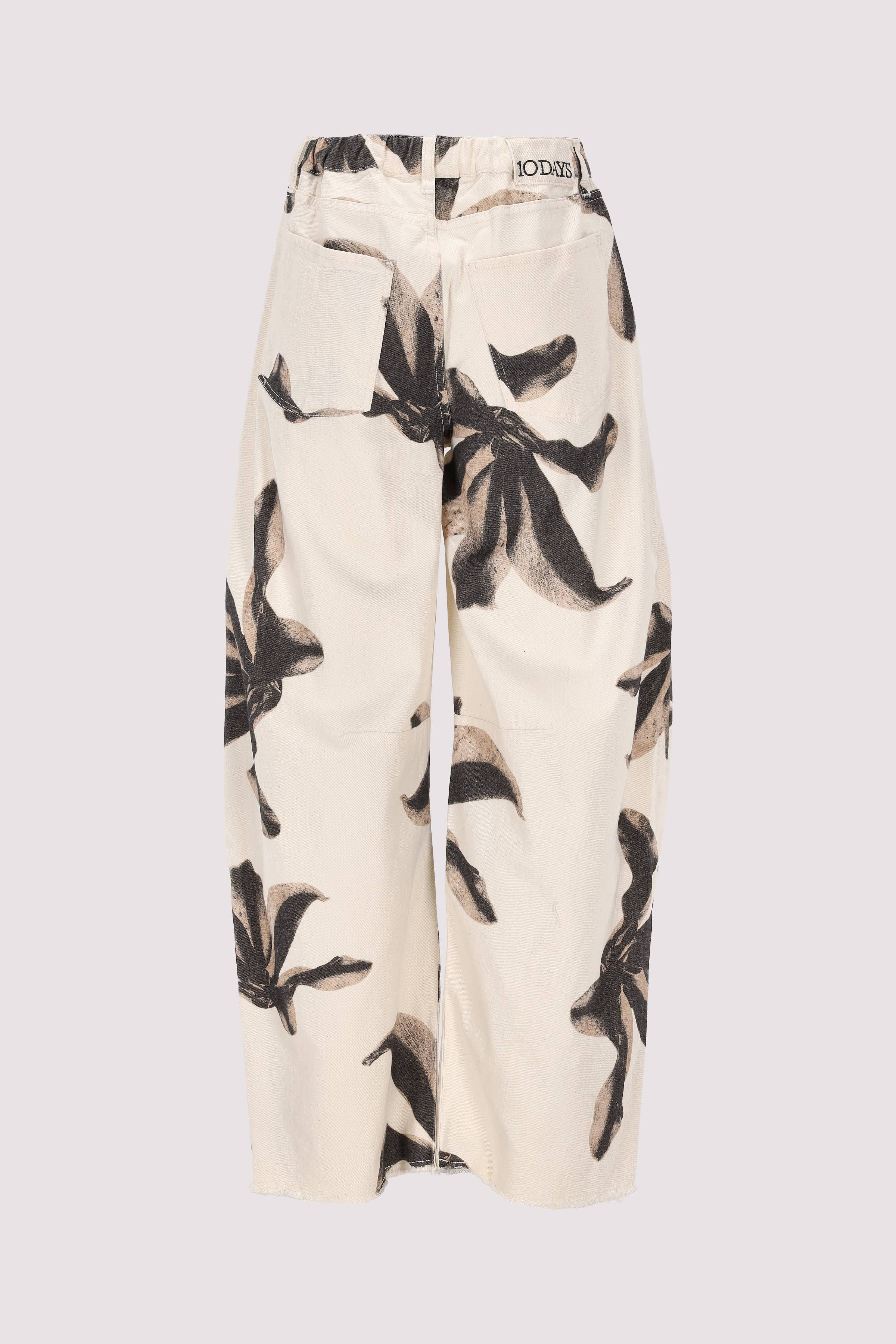 10Days Ecru Wide-Leg für lockeren Sitz
