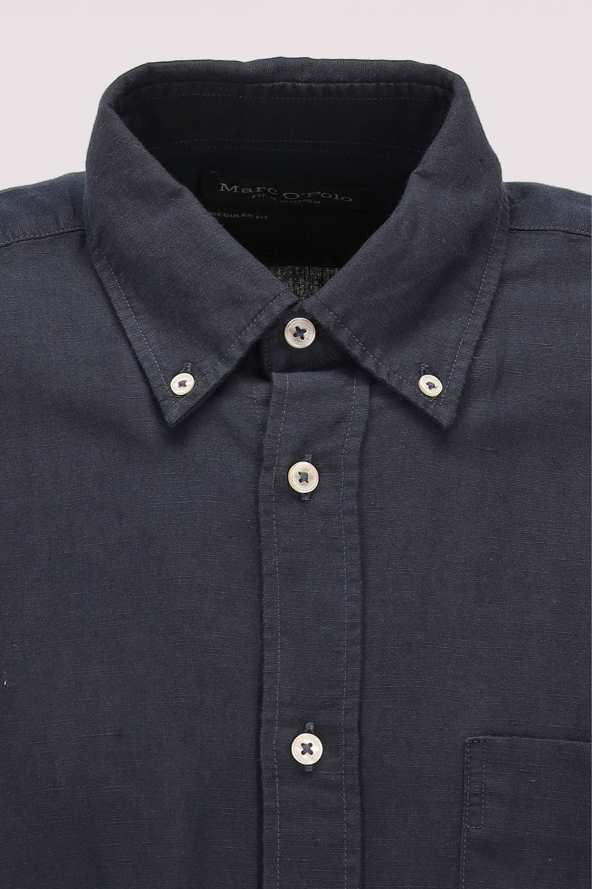 Marc O Polo Casual - Marc O'Polo Herren Langarmhemd Leinenmix