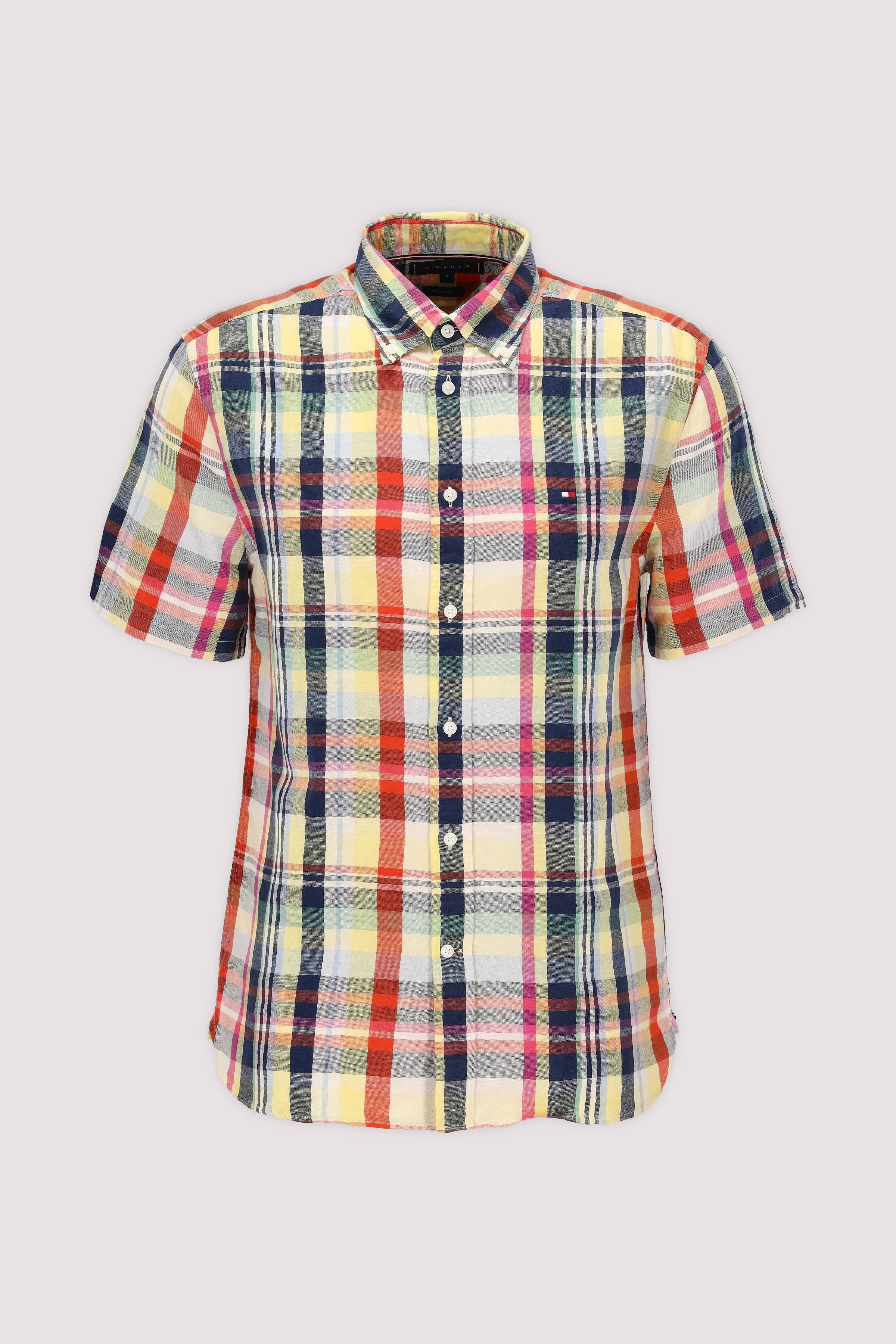 LINEN BLEND CHECK PLAID S/S