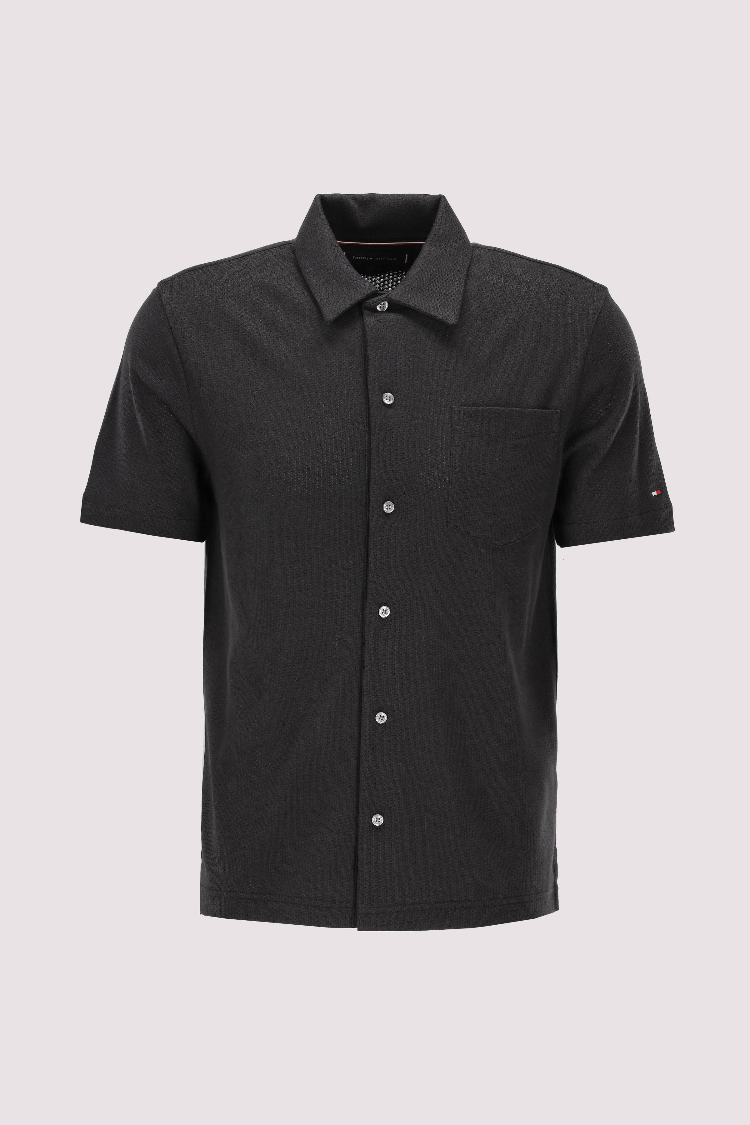 OPEN KNIT FULL PLACKET REG POL