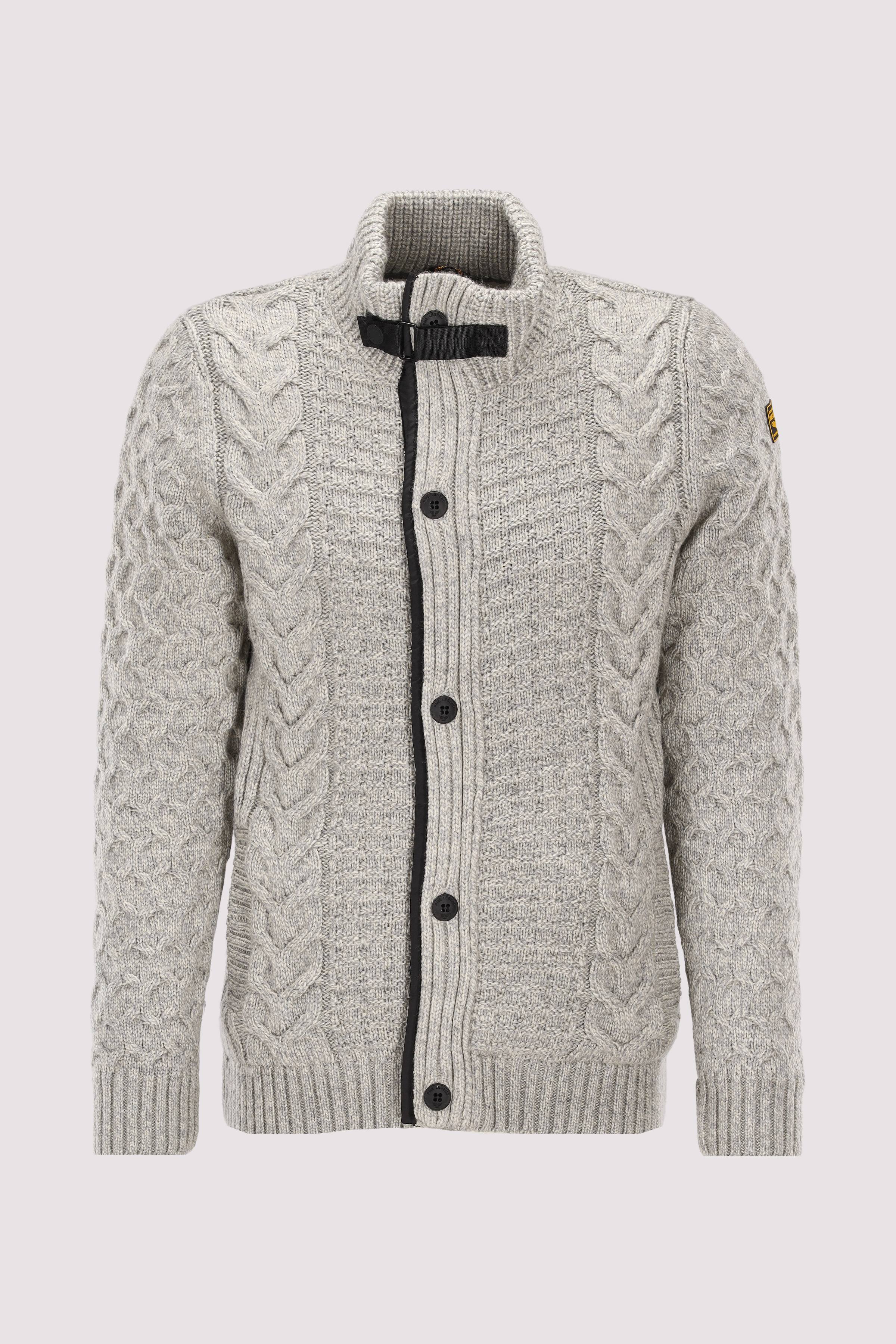 Zip jacket heavy knit mixed ya