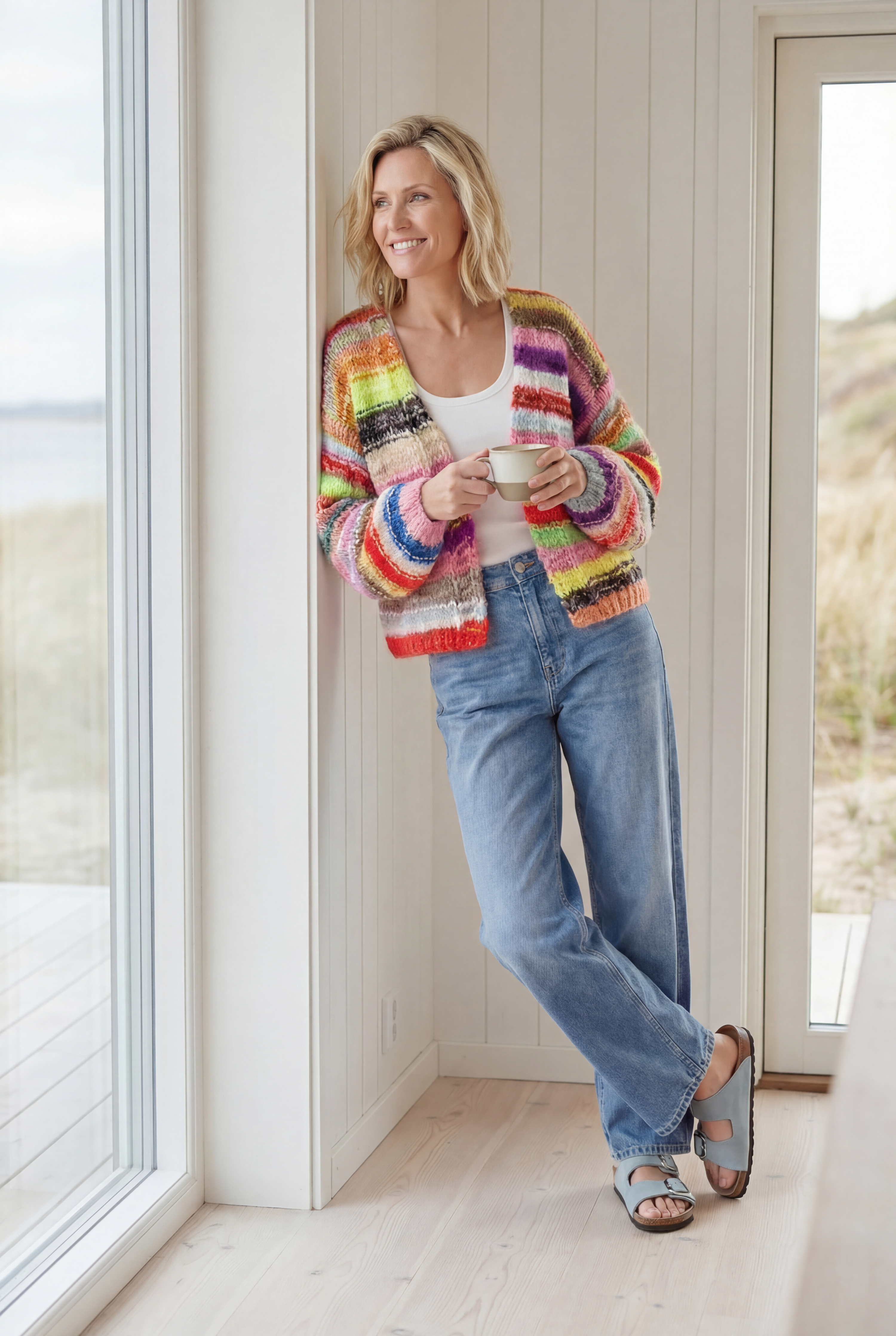 Dawn X Dare Strickjacke mit bunten Streifen