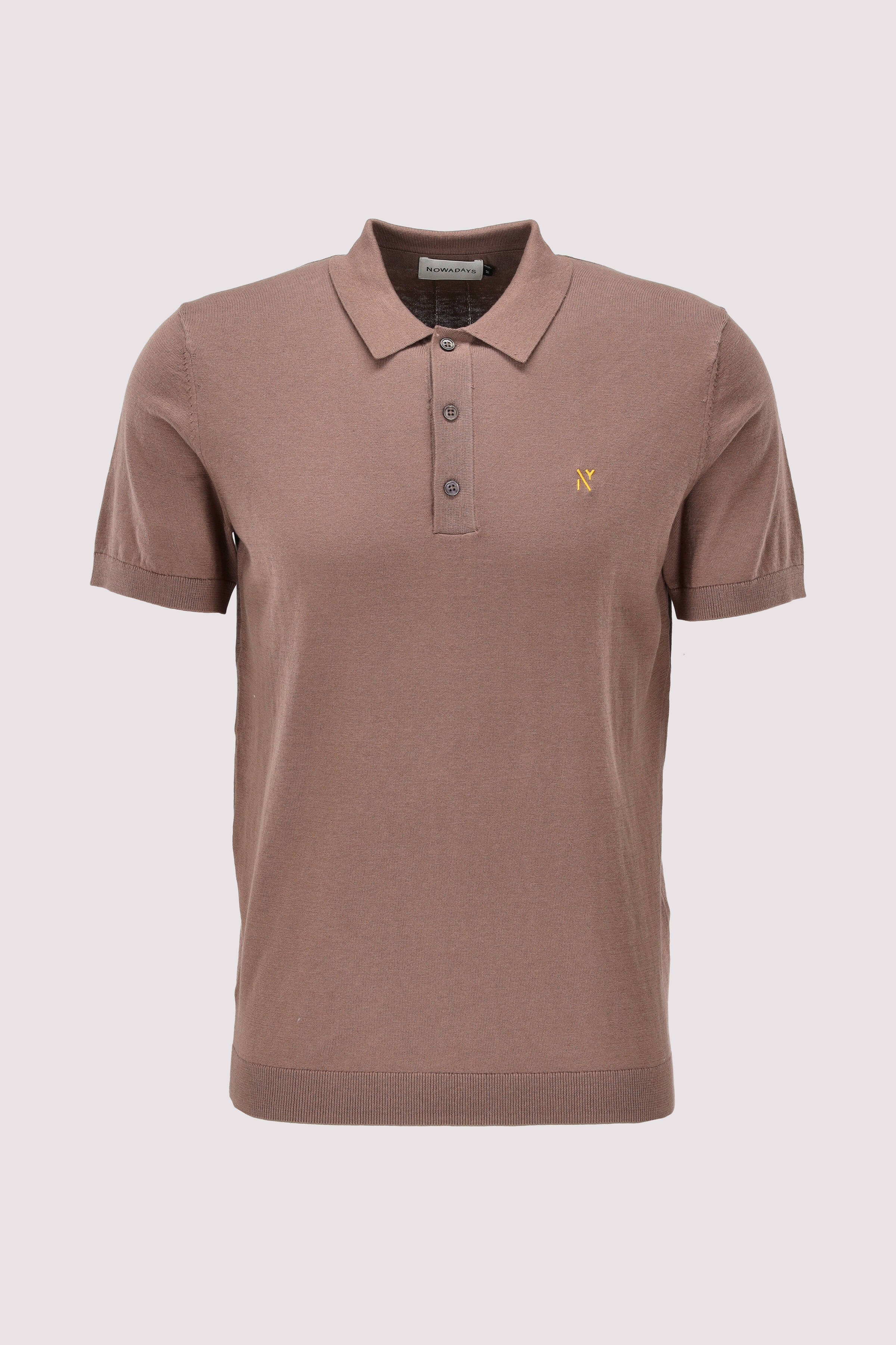 knitted silk polo