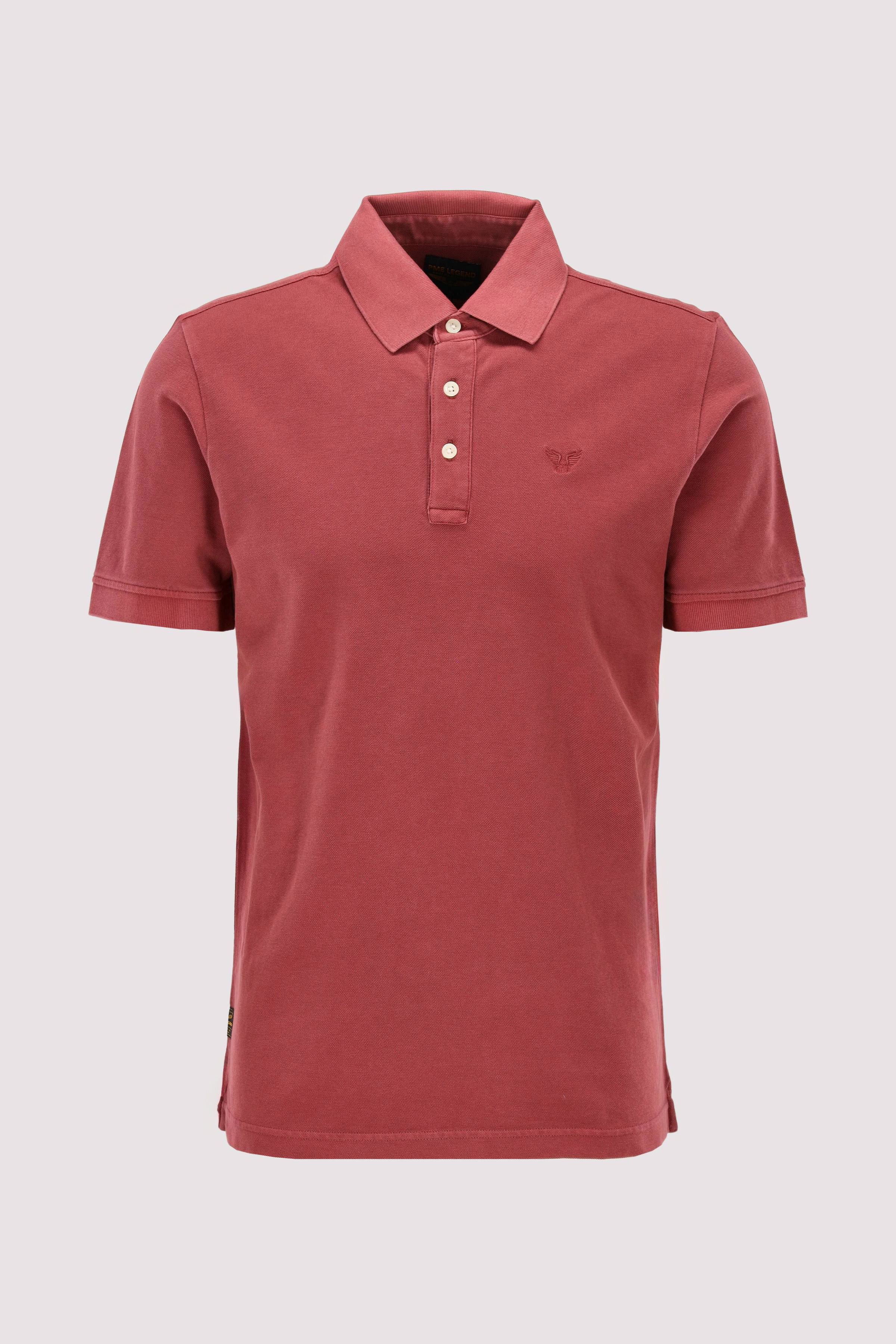 Short sleeve polo garment dyed