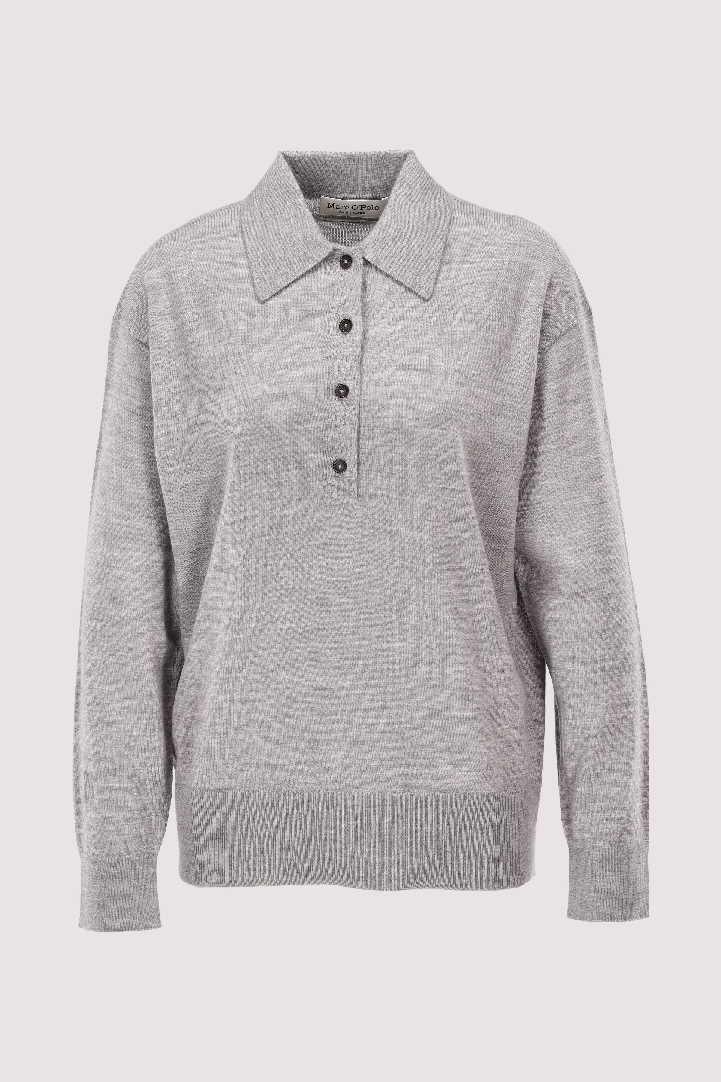 Pullover, longsleeve, polo col