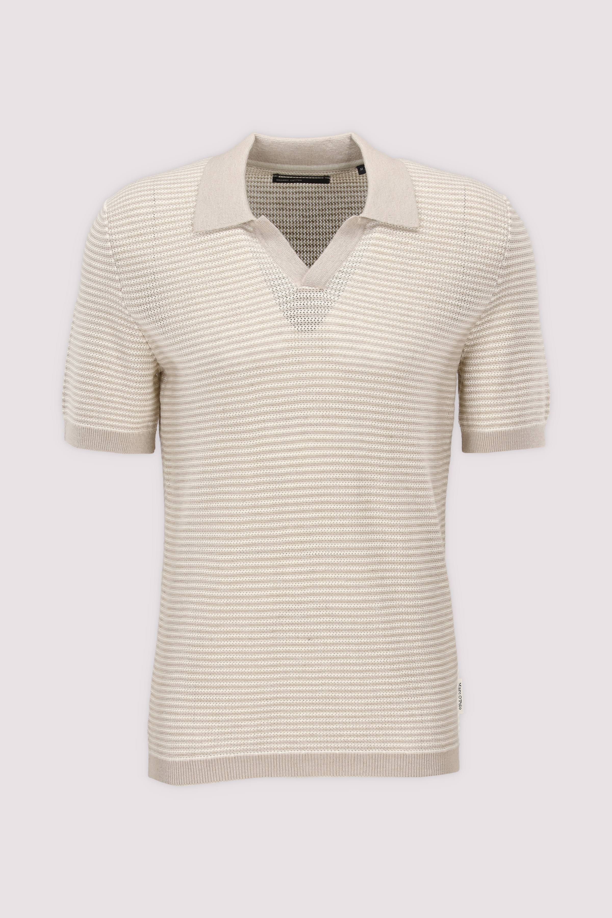 Marc O'Polo Poloshirt Grau Leinenmix
