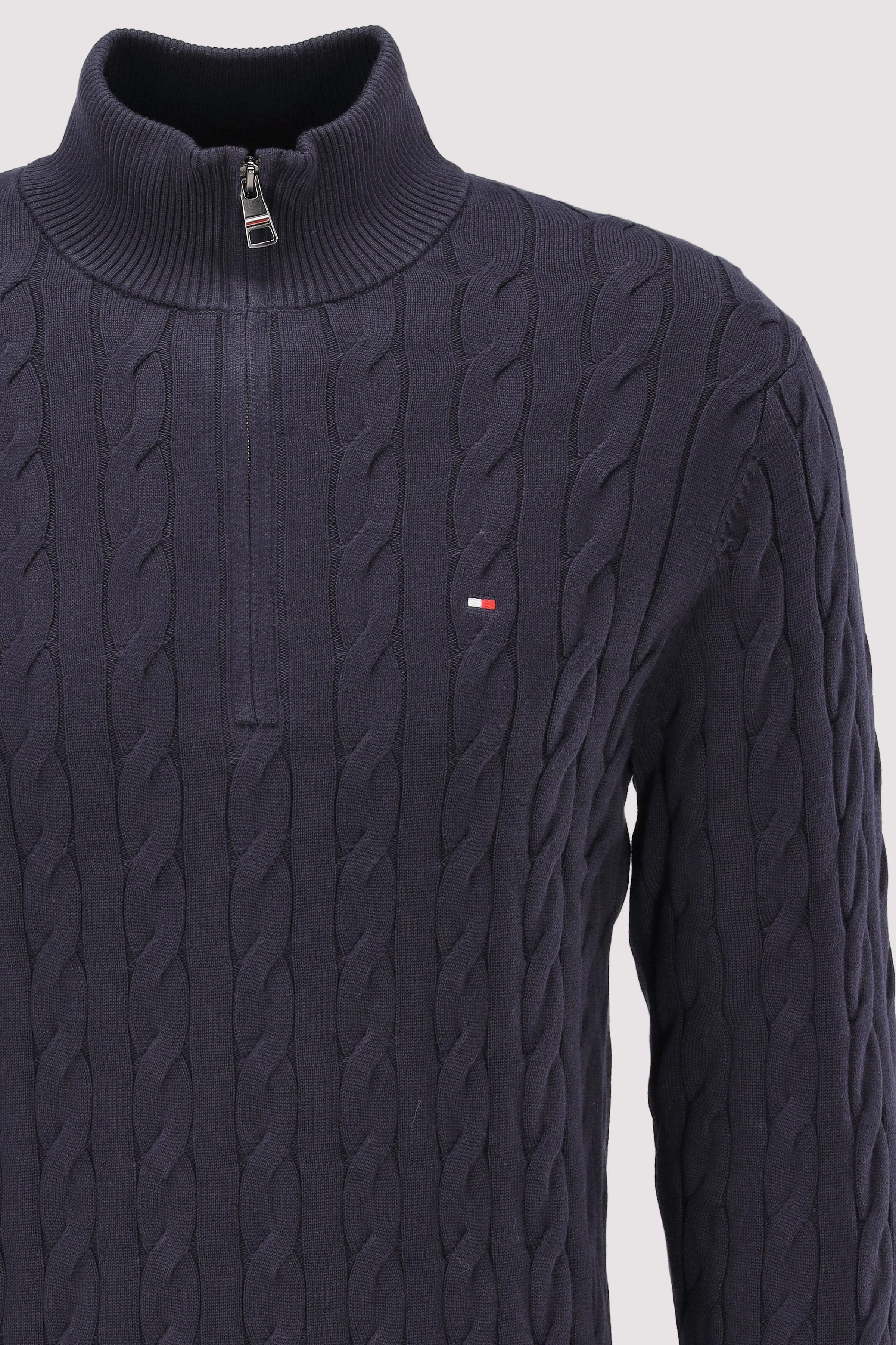 Tommy Hilfiger - CLASSIC COTTON CABLE ZIP MOCK