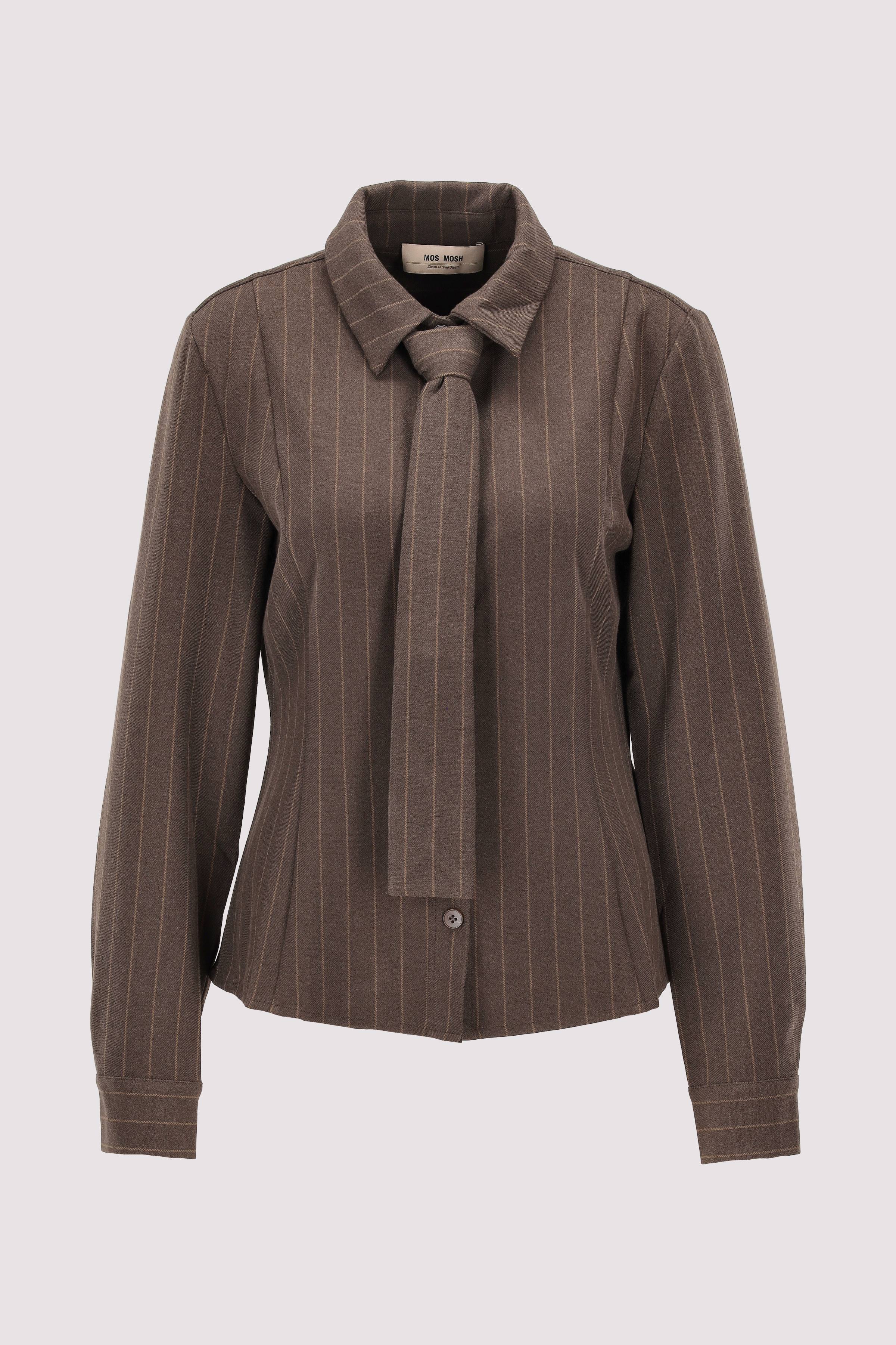 MosMosh braune Langarmbluse elegant